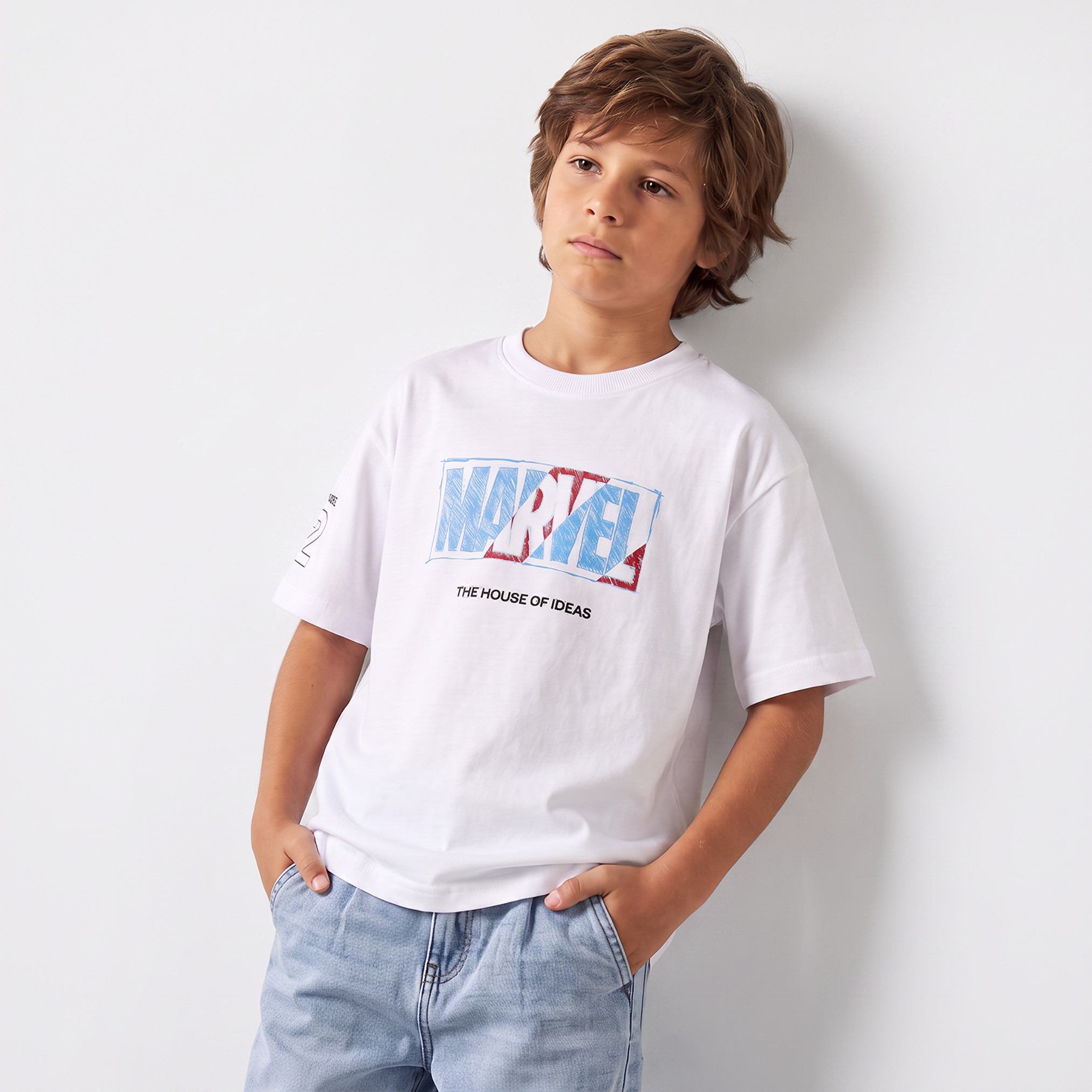 Crew Neck Short Sleeves T-shirt with Spider-Man Print-boys-clothing-tshirtsandpolos-image-1