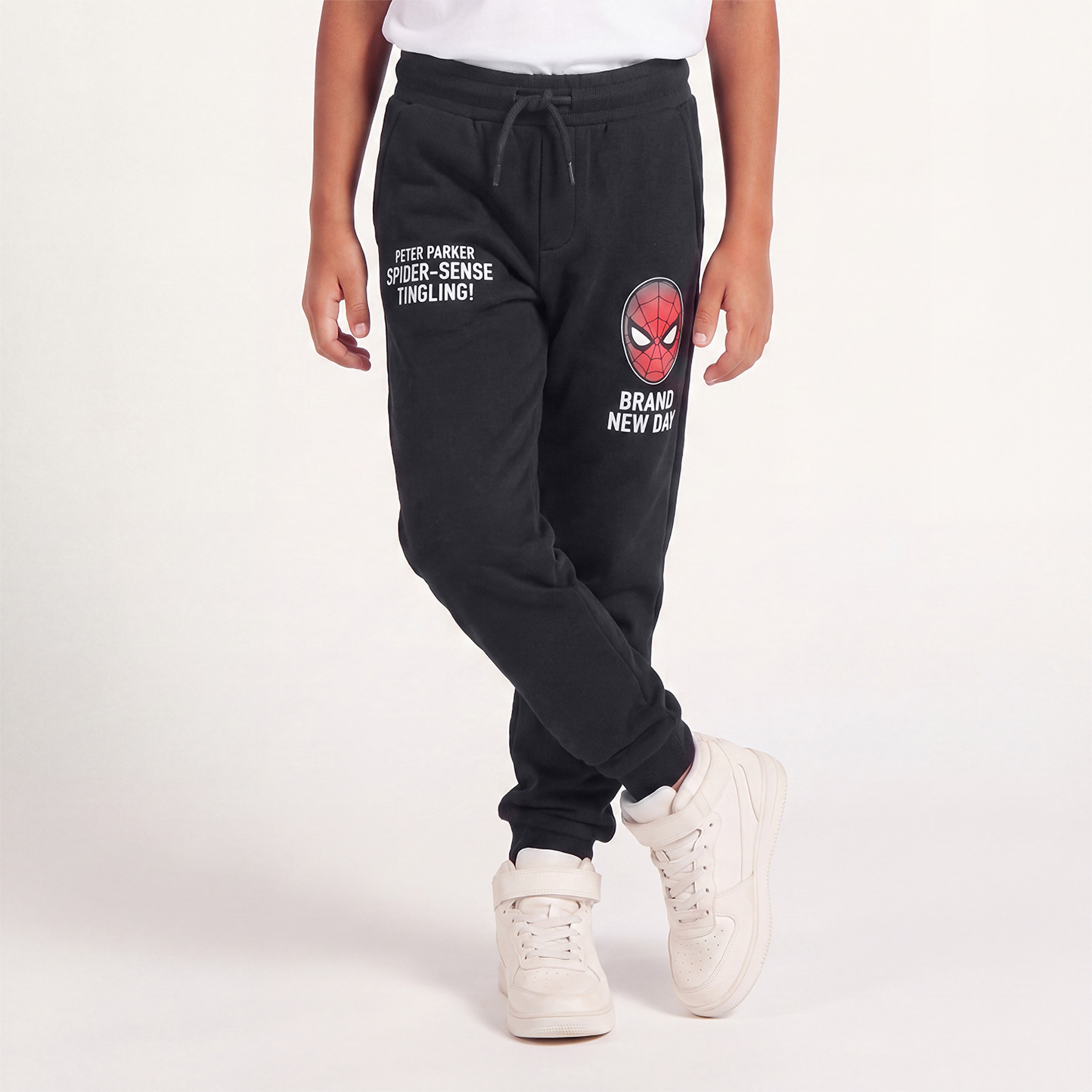Drawstring Waist Joggers with Spider-Man Print-boys-clothing-bottoms-joggersandtrackpants-image-1