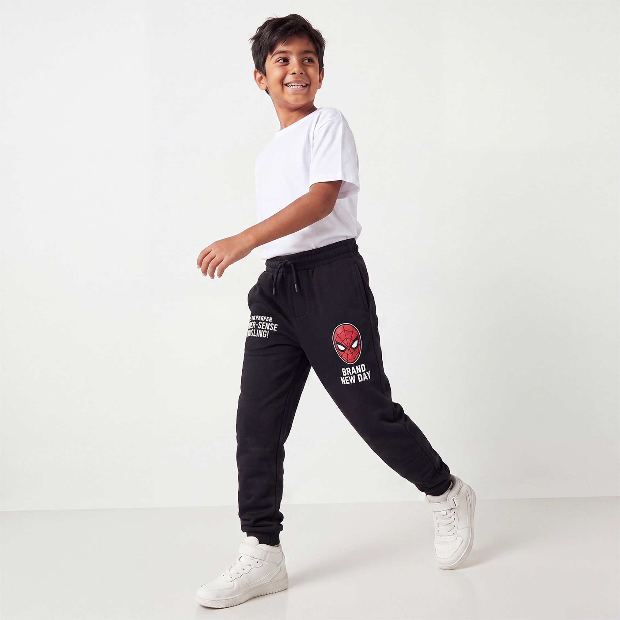 Drawstring Waist Joggers with Spider-Man Print-boys-clothing-bottoms-joggersandtrackpants-image-2