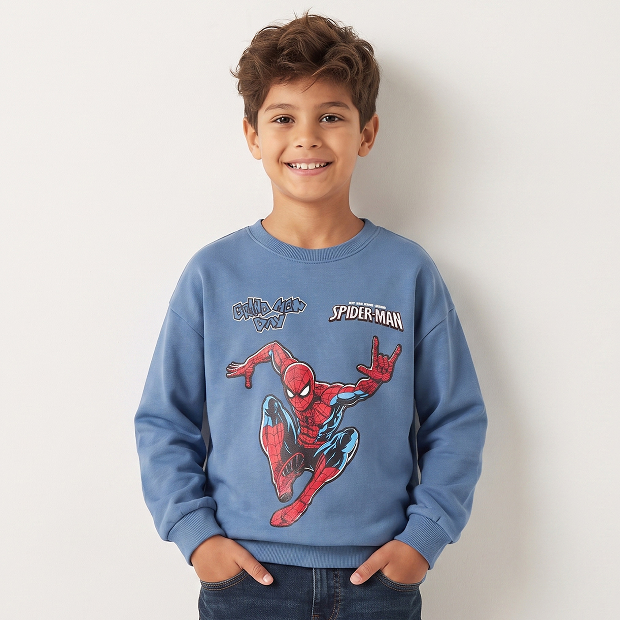 سويت شيرت بأكمام طويلة بطبعة سبايدر مان-boys-clothing-winterwear-sweatshirts-image-1