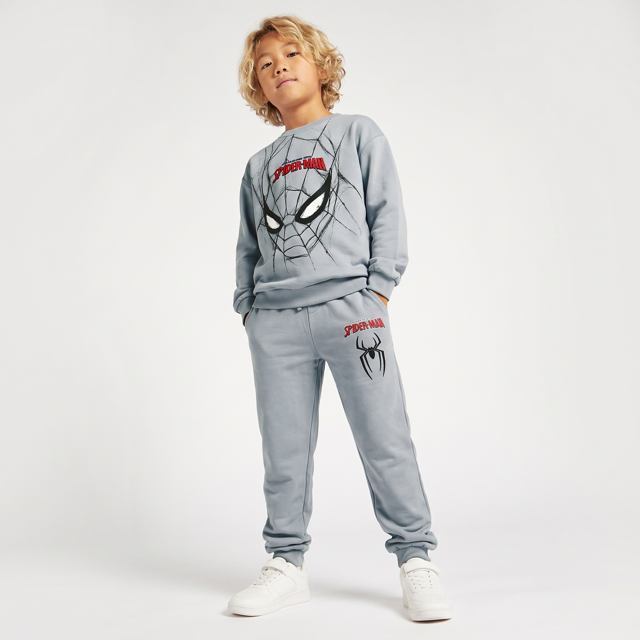 Crew Neck Long Sleeves Sweatshirt and Joggers Set with Spider-Man Print-boys-clothing-setsandcoords-image-8