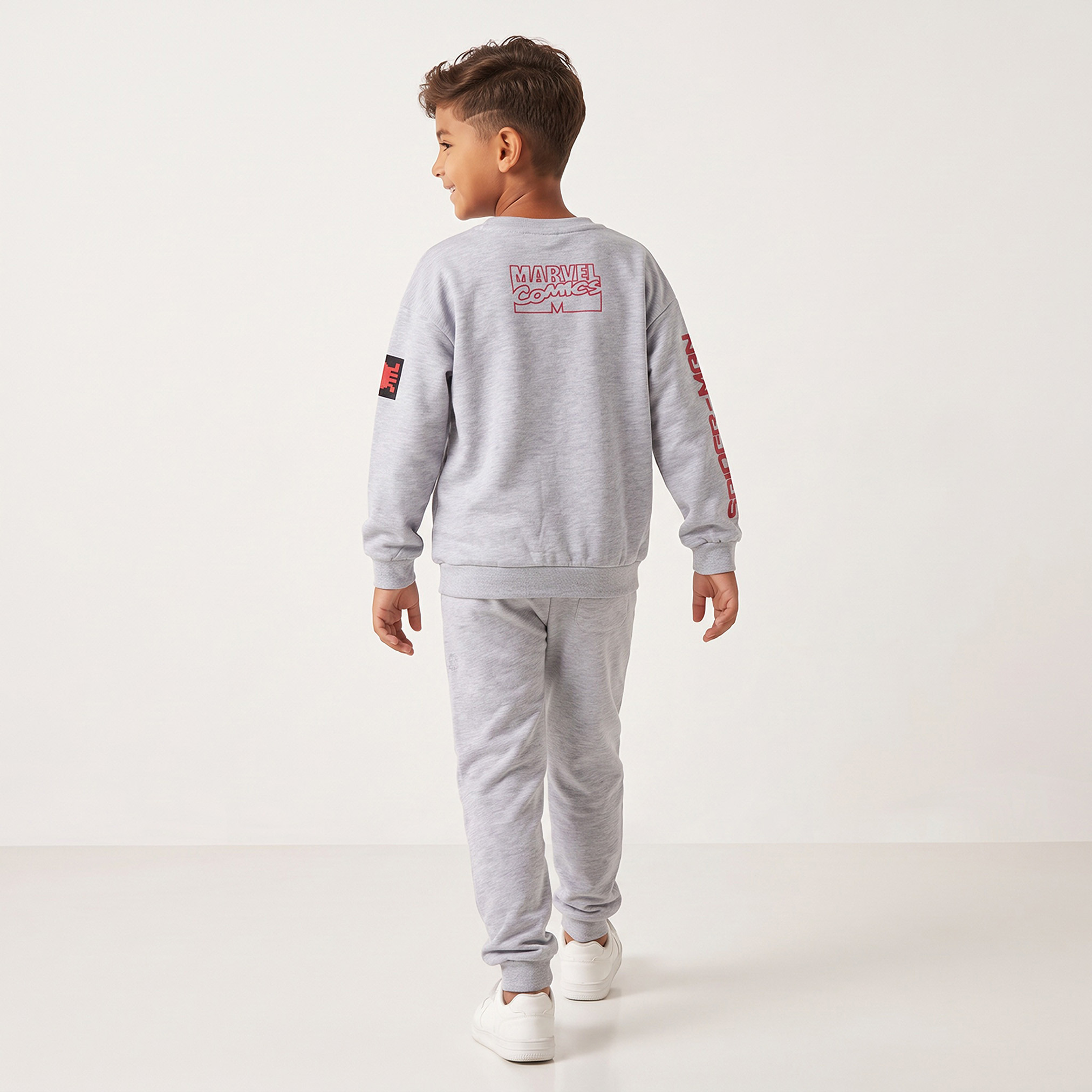 Crew Neck Long Sleeves Sweatshirt and Joggers Set with Spider-Man Print-boys-clothing-setsandcoords-image-4