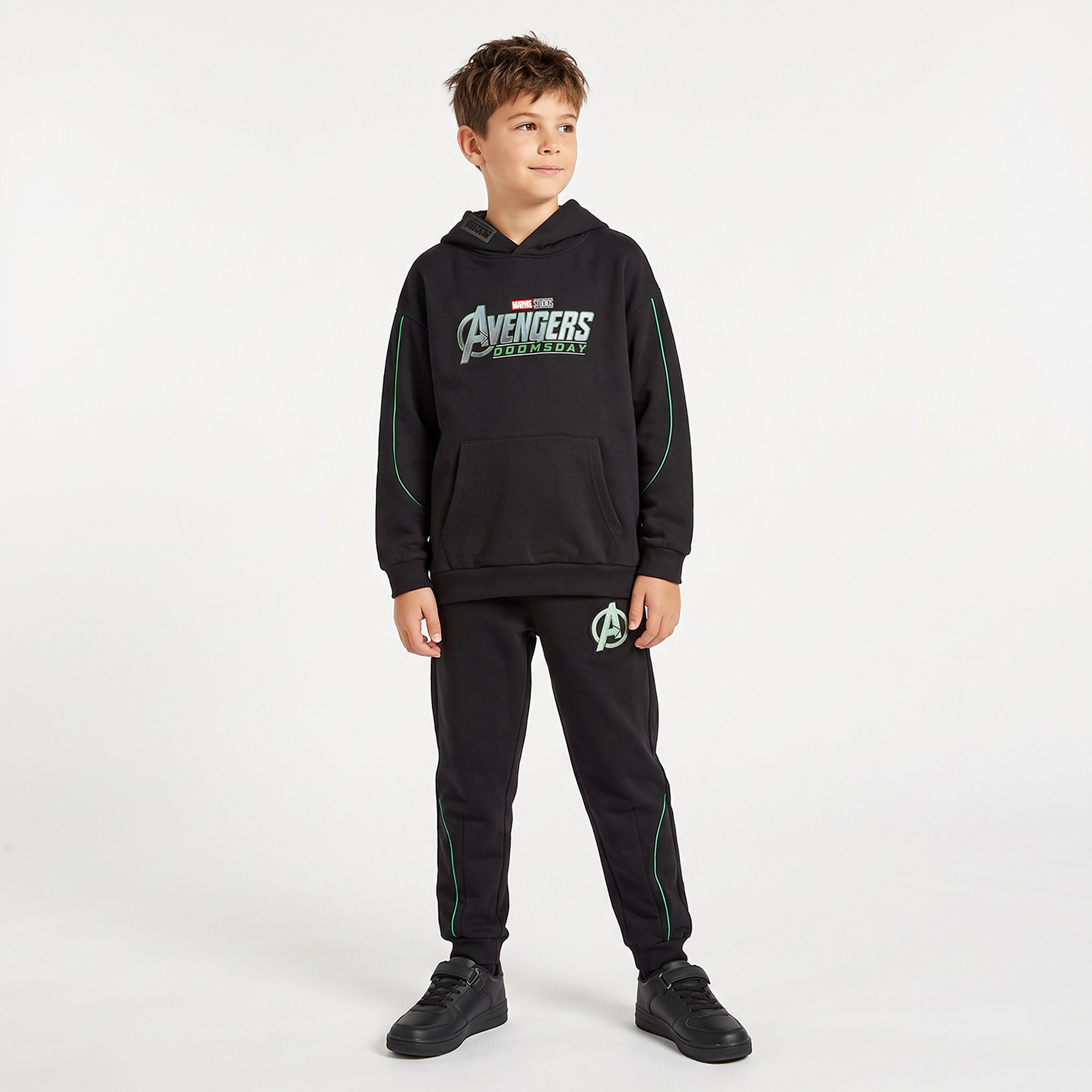 Hooded Long Sleeves Sweatshirt and Joggers Set with Avengers Print-boys-clothing-setsandcoords-image-1