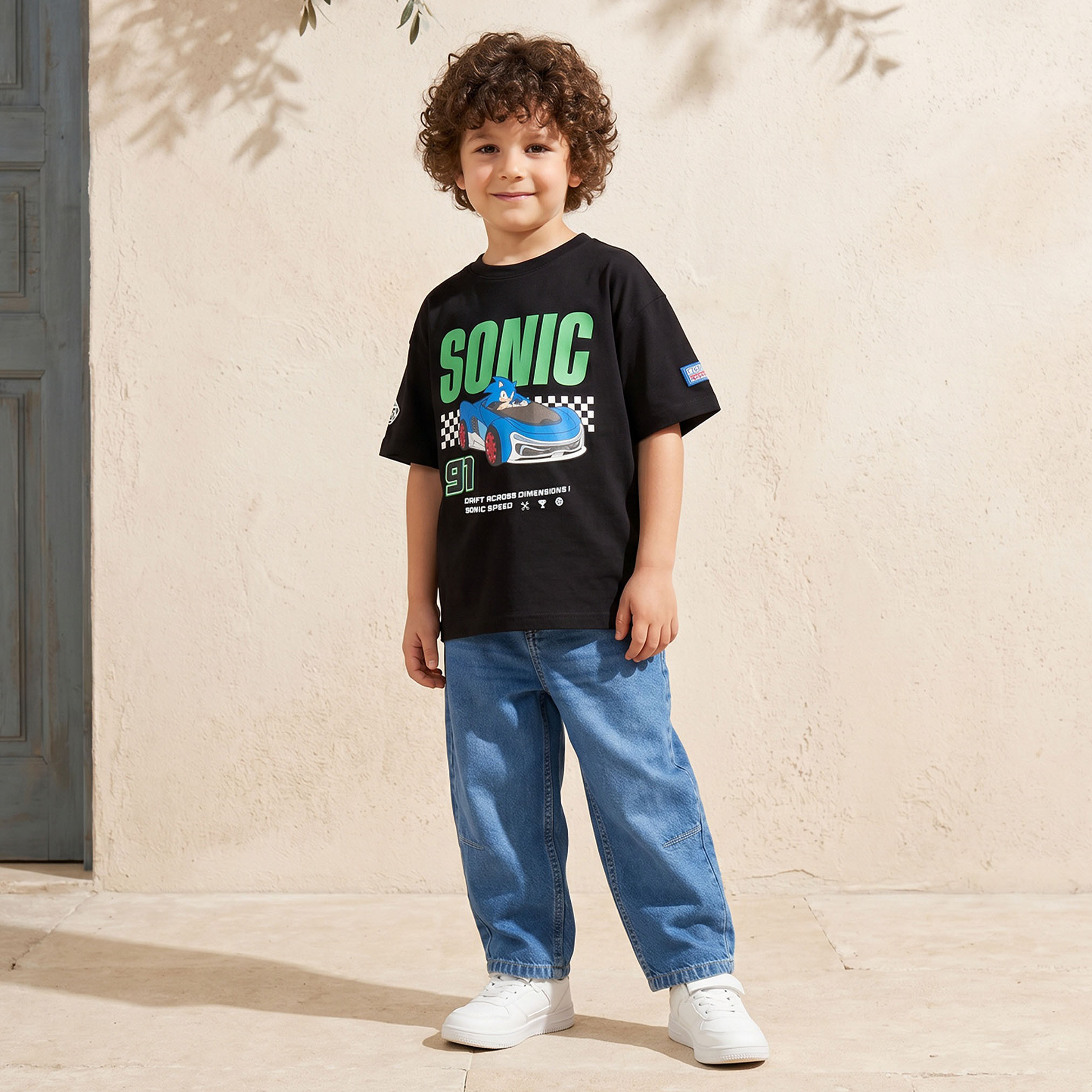 Crew Neck Short Sleeves T-shirt with Sonic the Hedgehog Print-boys-clothing-tshirtsandpolos-image-2