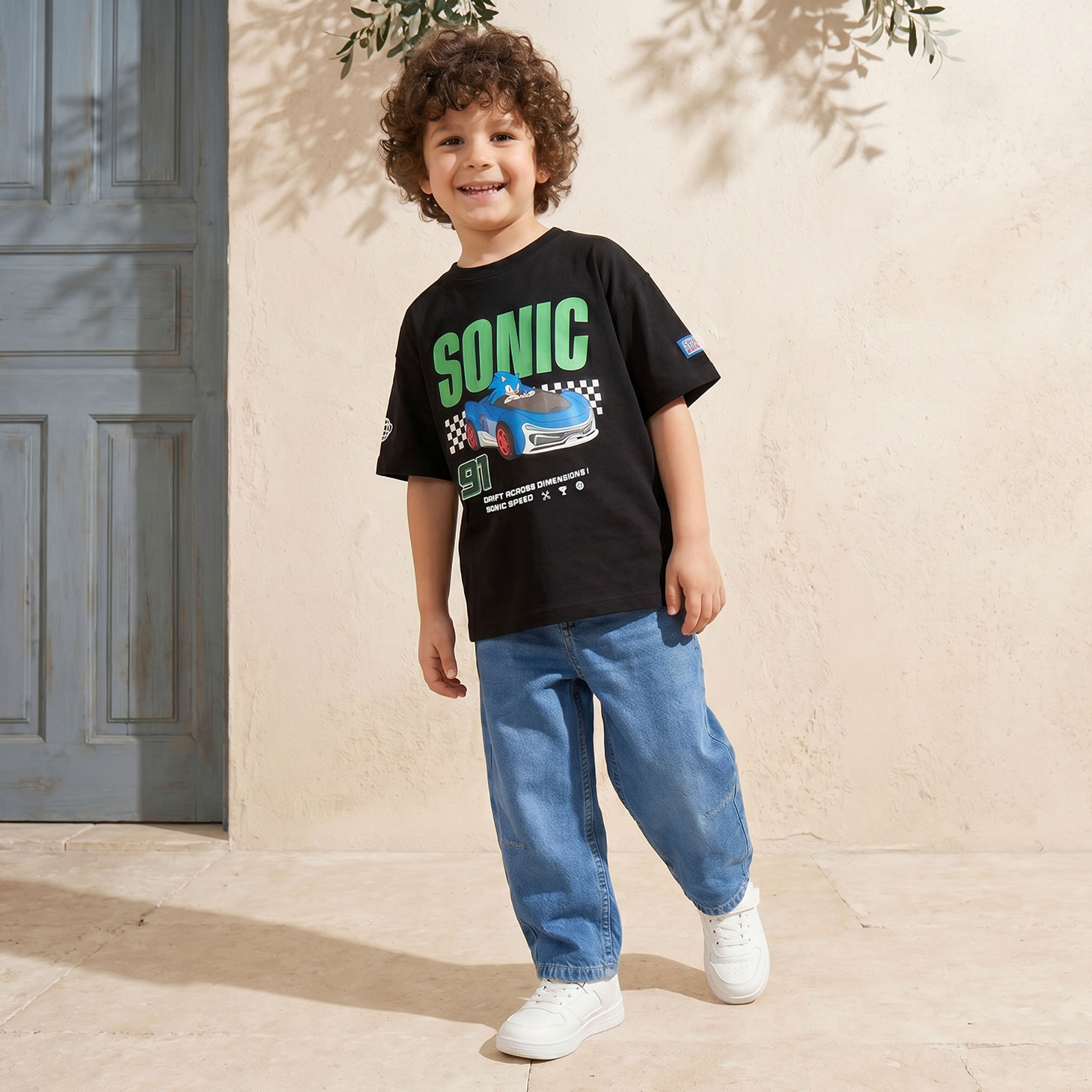 Crew Neck Short Sleeves T-shirt with Sonic the Hedgehog Print-boys-clothing-tshirtsandpolos-image-5