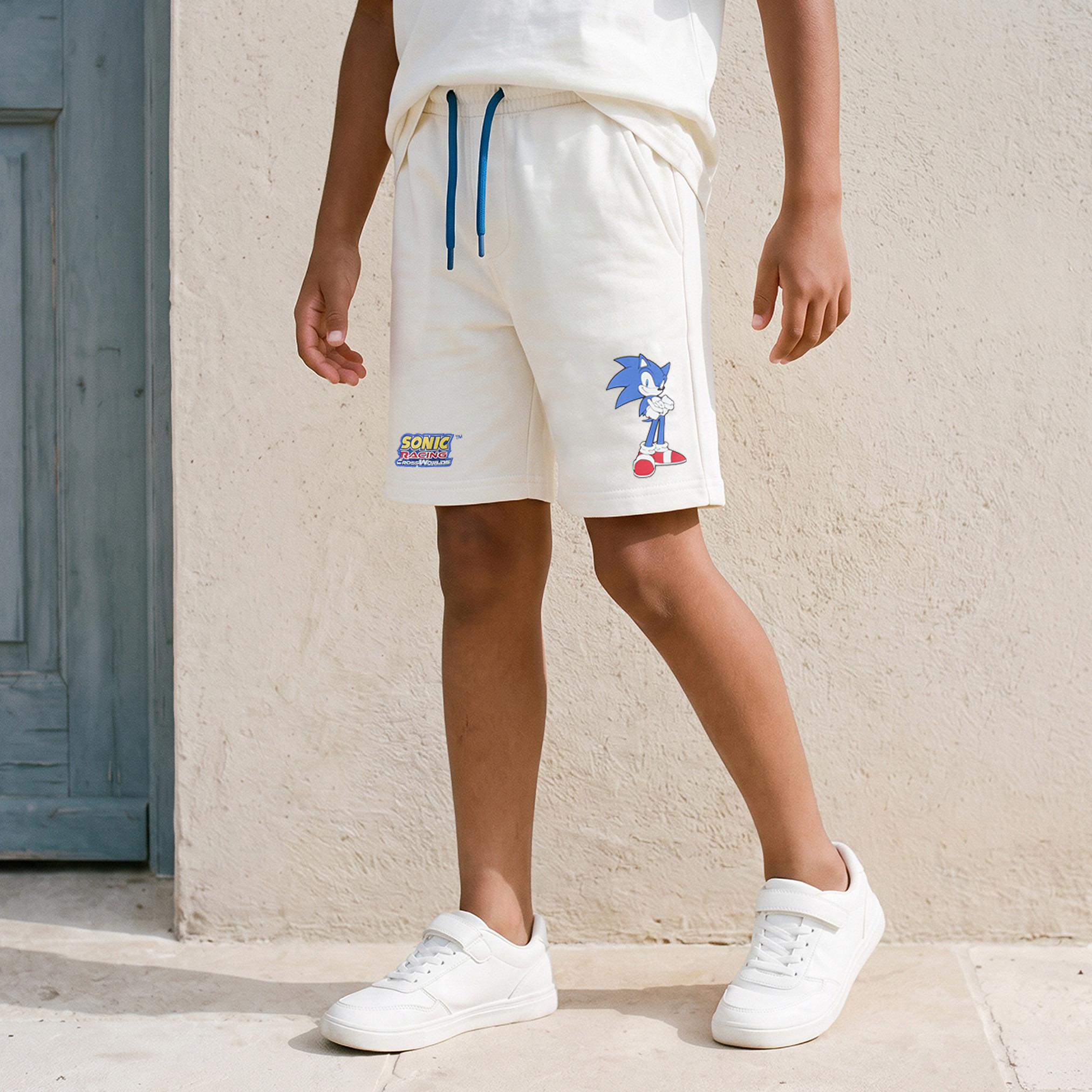Crew Neck Short Sleeves T-shirt and Shorts Set with Sonic the Hedgehog Print-boys-clothing-setsandcoords-image-3
