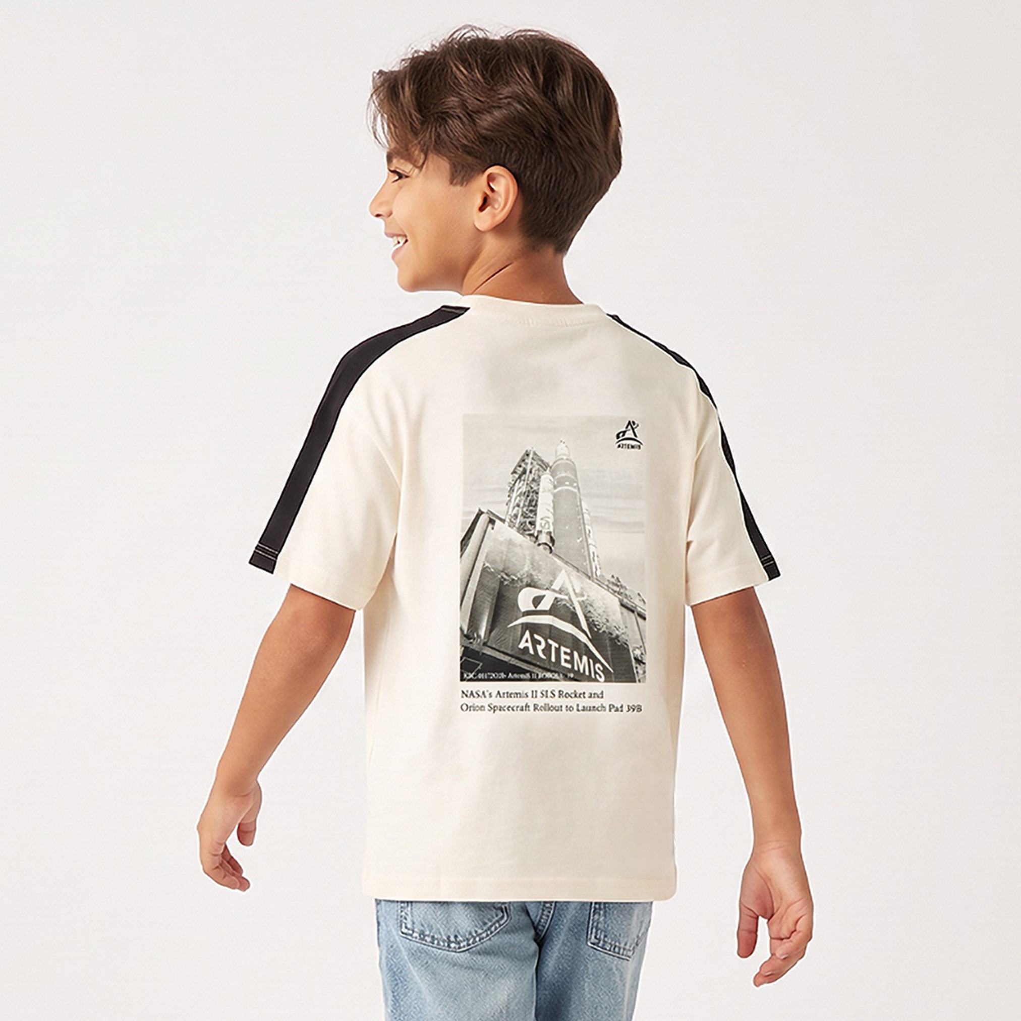 تيشيرت بياقة ضيقة وأكمام قصيرة من ناسا-boys-clothing-tshirtsandpolos-image-2
