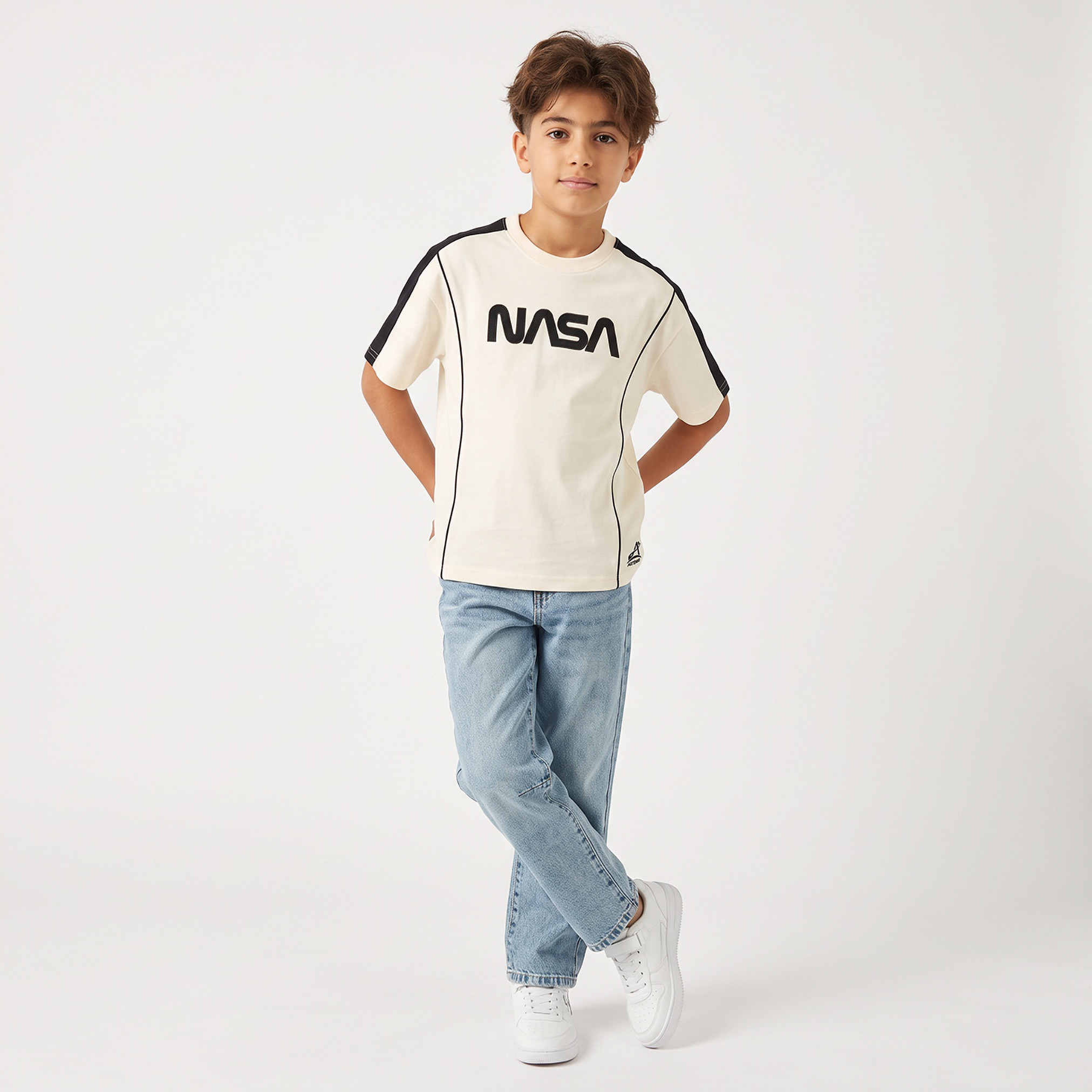 تيشيرت بياقة ضيقة وأكمام قصيرة من ناسا-boys-clothing-tshirtsandpolos-image-4