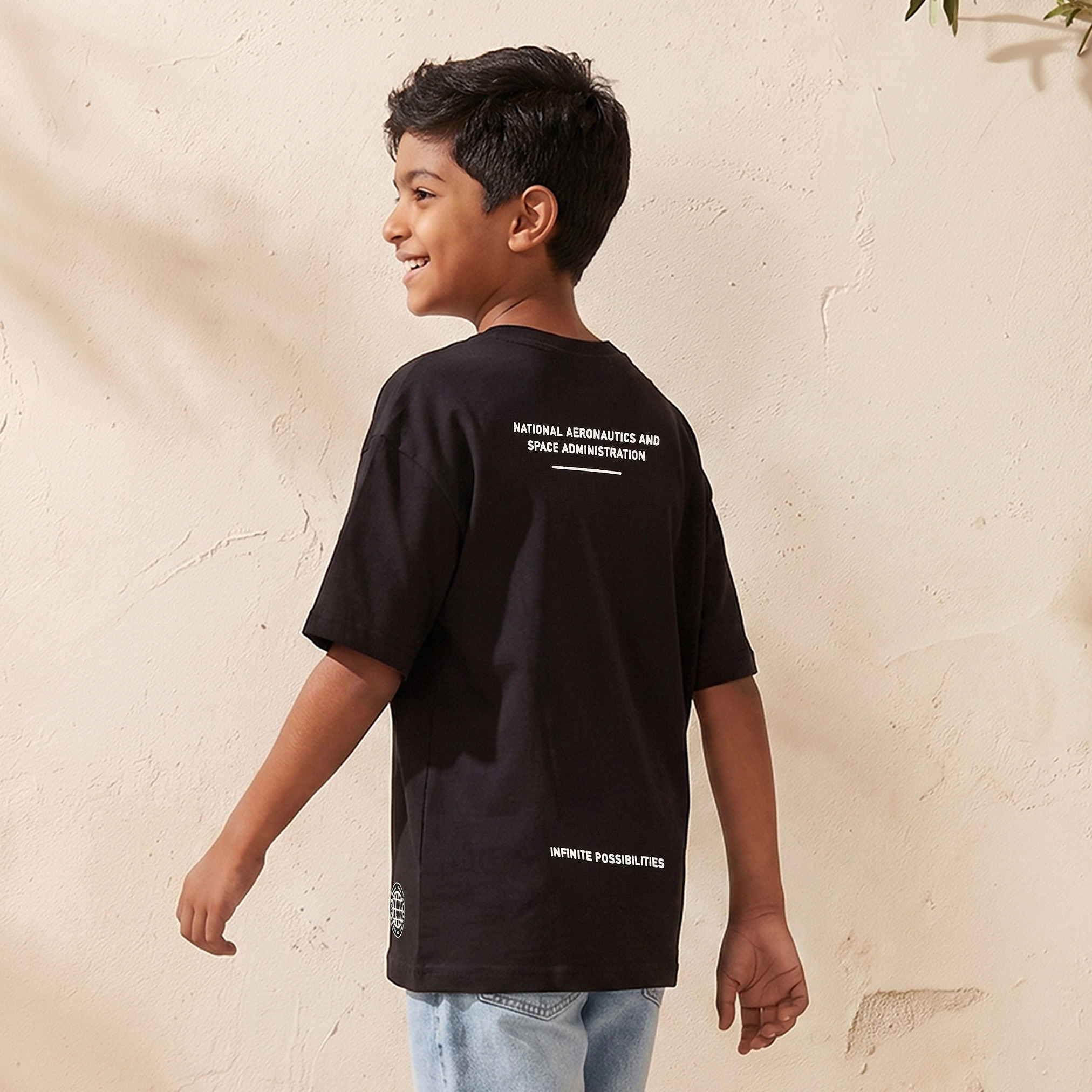NASA Crew Neck Short Sleeves T-shirt with Logo Print-boys-clothing-tshirtsandpolos-image-3
