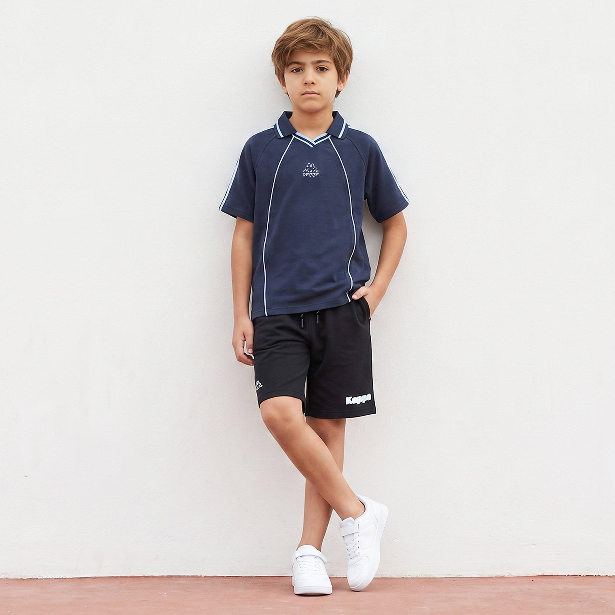 تيشيرت بولو بياقة وأكمام قصيرة وخيوط بارزة من كابا-boys-clothing-tshirtsandpolos-image-2