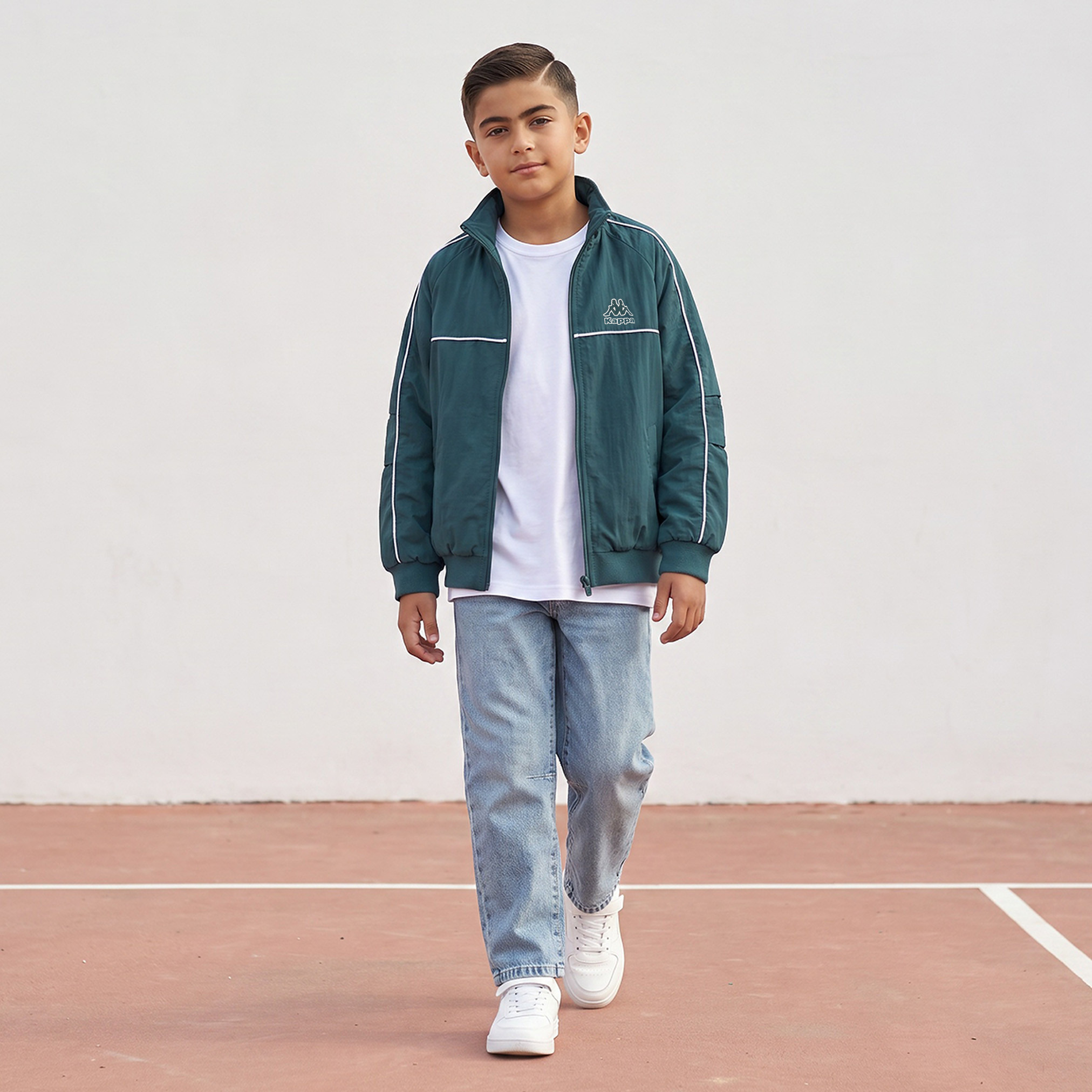 جاكيت بطبعات شعار وتفاصيل حواف متباينة من كابا-boys-clothing-jacketsandcoats-image-2