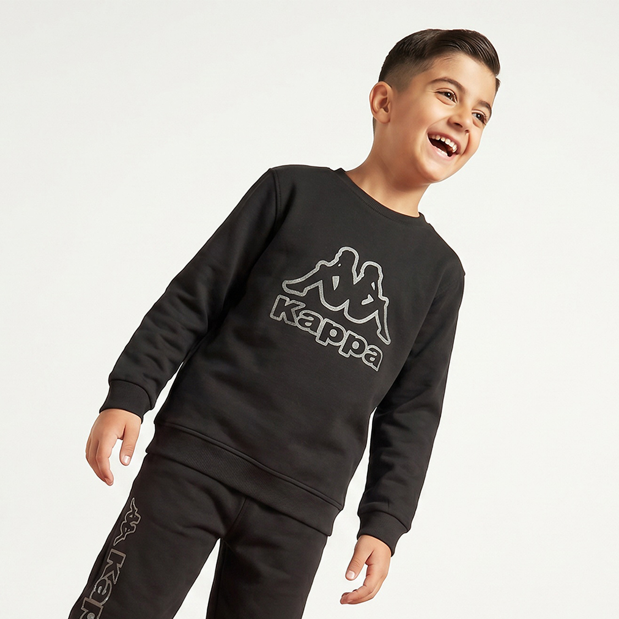 Kappa Crew Neck Sweatshirt with Logo Print-boys-clothing-winterwear-sweatshirts-image-1