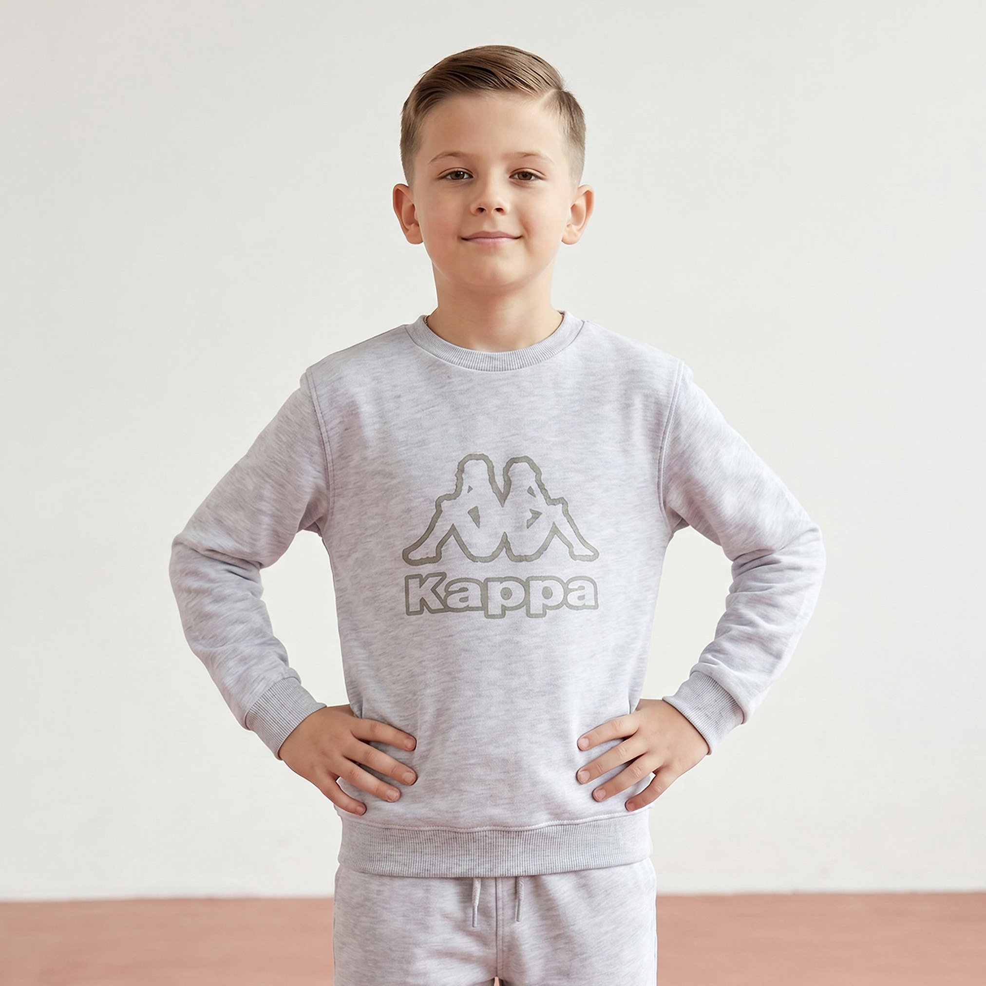 Kappa Crew Neck Sweatshirt with Logo Print-boys-clothing-winterwear-sweatshirts-image-1