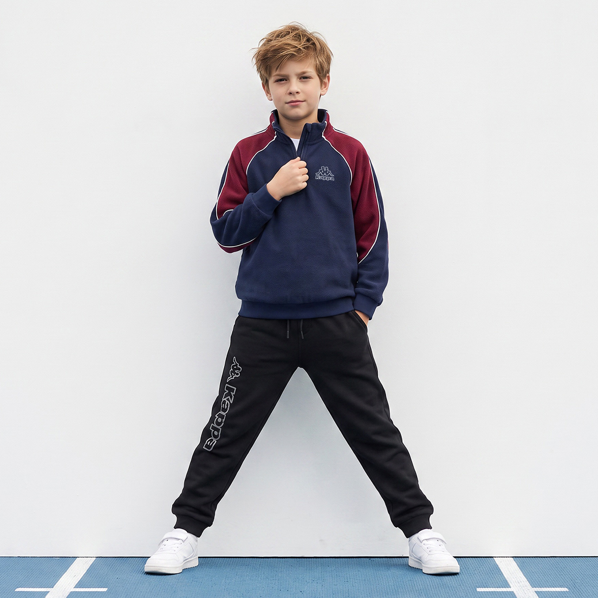 Kappa Logo Embroidered Sweatshirt with Long Sleeves-boys-clothing-winterwear-sweatshirts-image-3