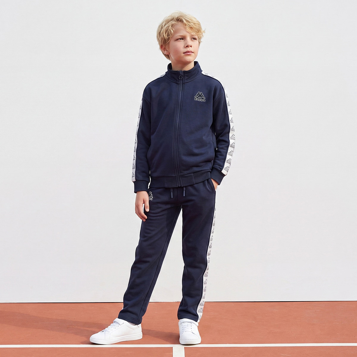 Kappa High Neck Long Sleeves Jacket and Track Pants Set with Logo Tape Accent-boys-clothing-setsandcoords-image-1