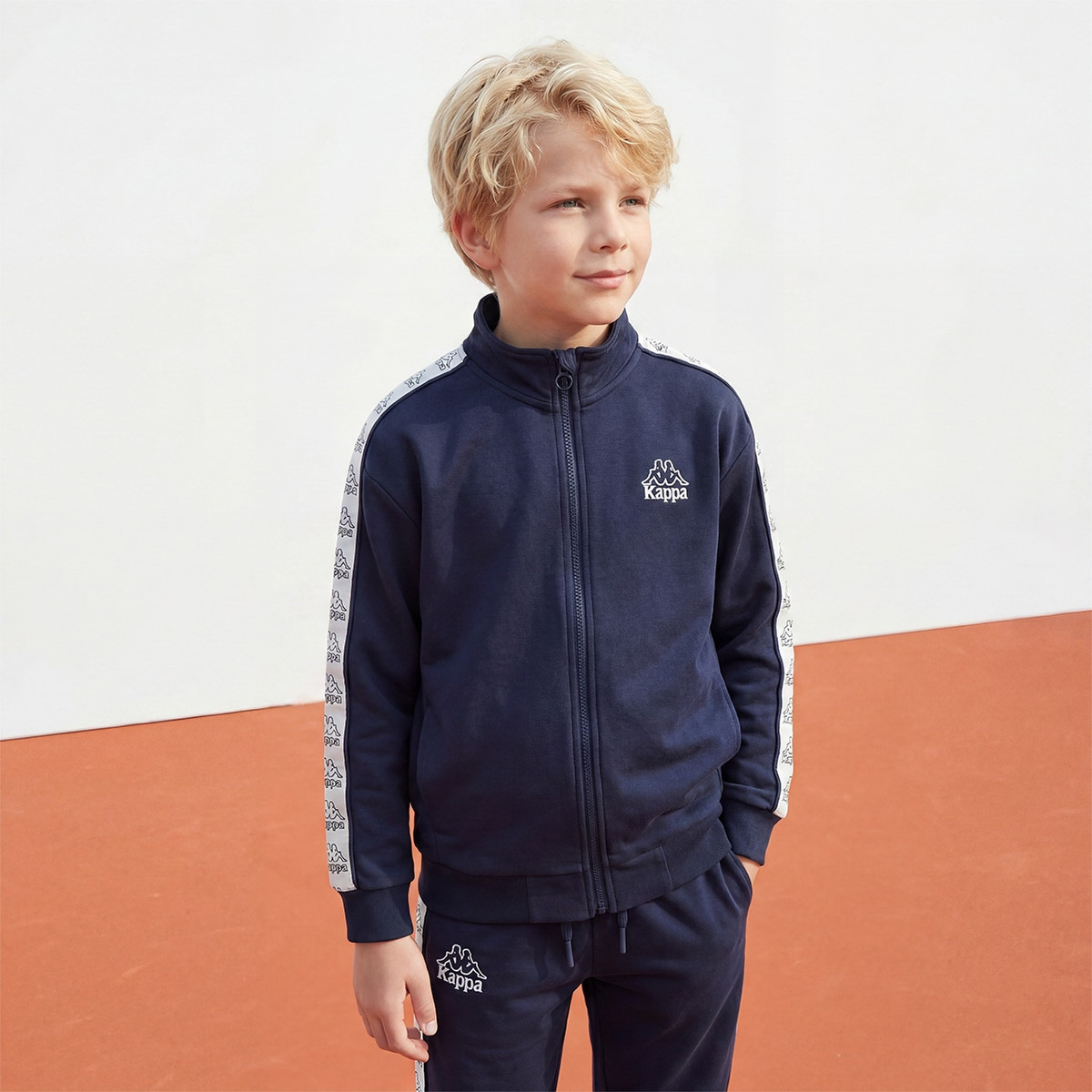 Kappa High Neck Long Sleeves Jacket and Track Pants Set with Logo Tape Accent-boys-clothing-setsandcoords-image-2