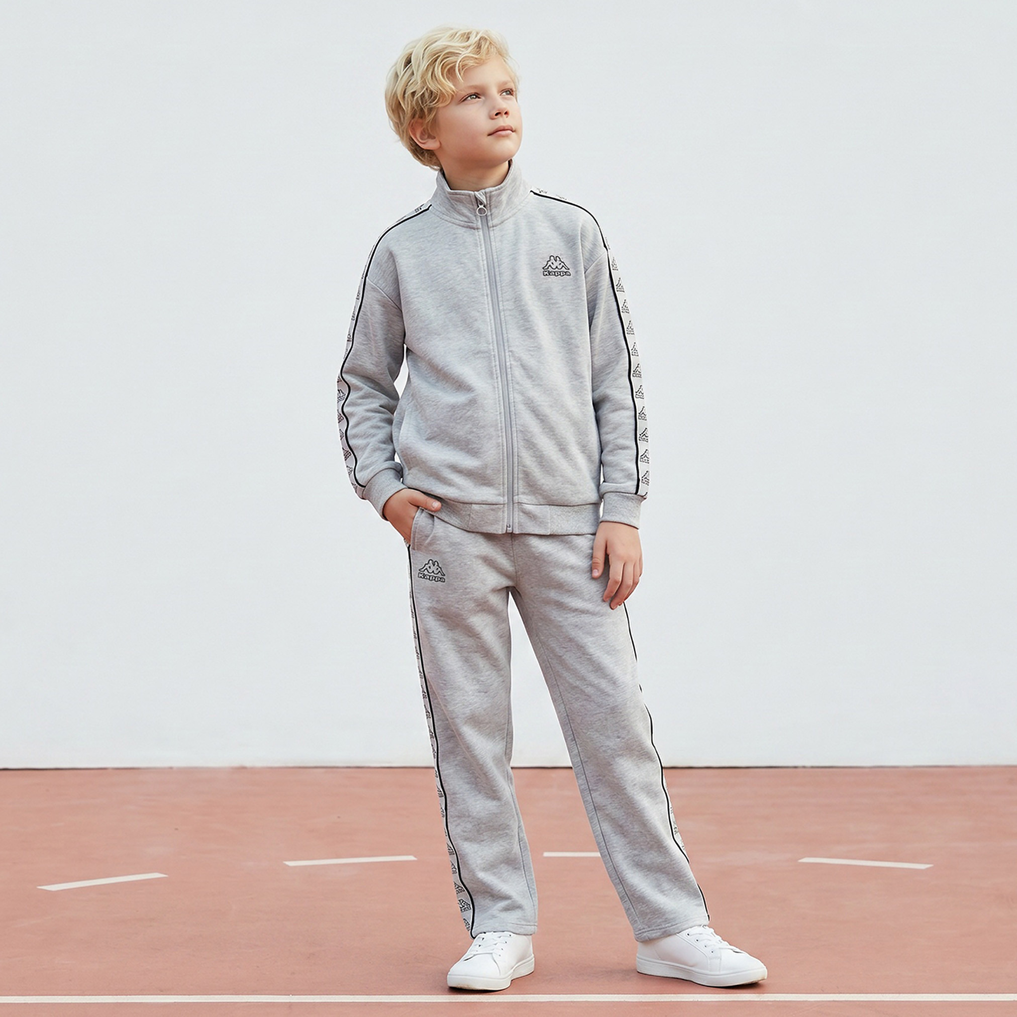 طقم جاكيت برقبة عالية وأكمام طويلة مع بنطلون رياضي بسحاب إغلاق من كابا-boys-clothing-setsandcoords-image-1