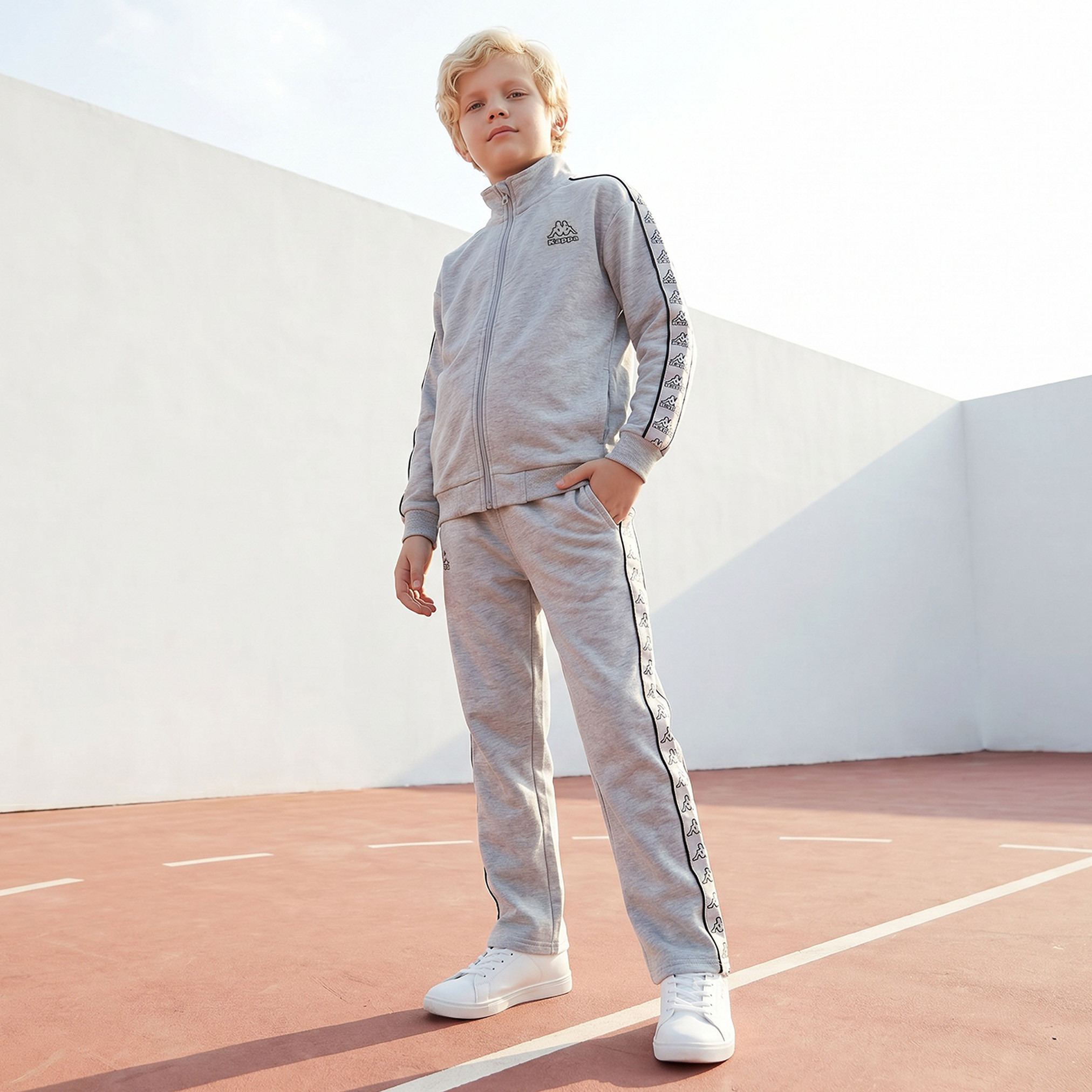 طقم جاكيت برقبة عالية وأكمام طويلة مع بنطلون رياضي بسحاب إغلاق من كابا-boys-clothing-setsandcoords-image-7