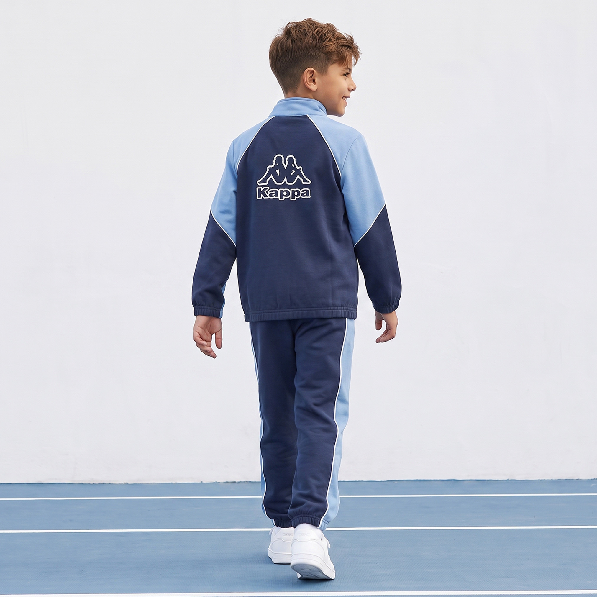 Kappa High Neck Long Sleeves Jacket and Joggers Set with Colourblock Design-boys-clothing-setsandcoords-image-2