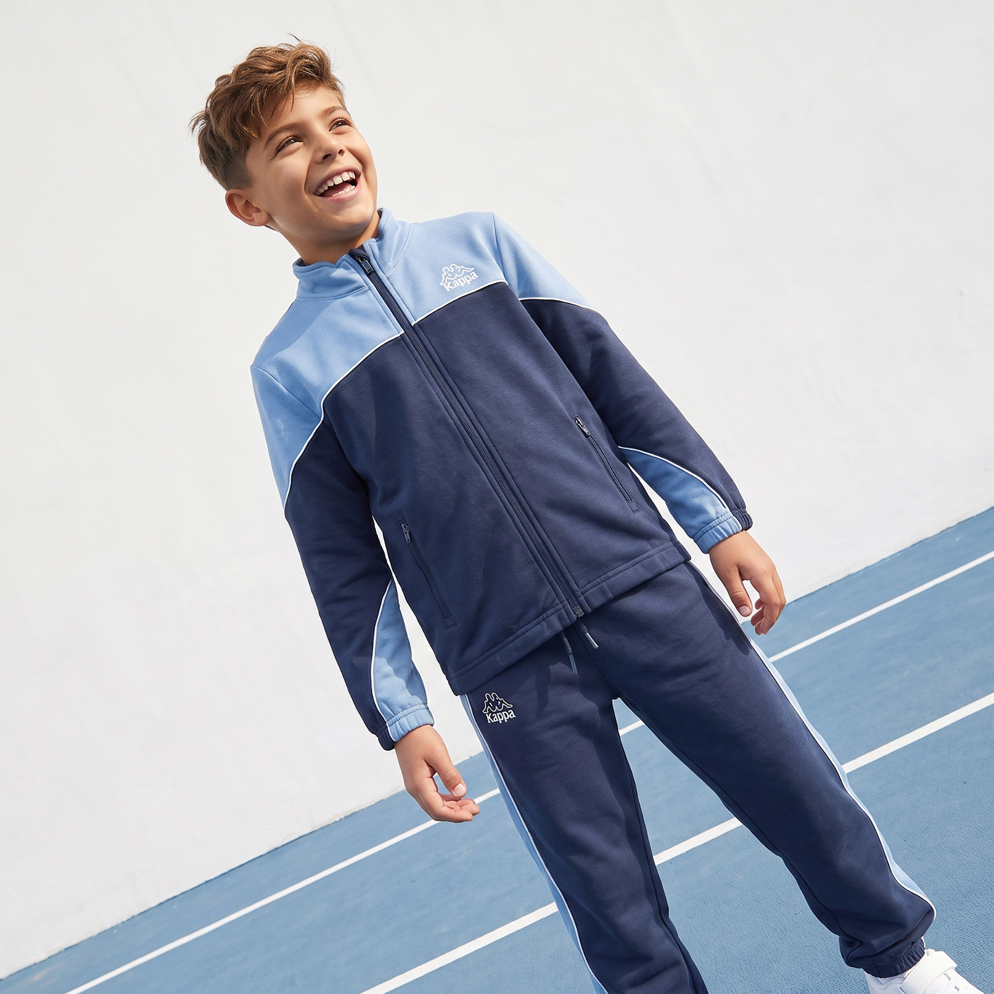Kappa High Neck Long Sleeves Jacket and Joggers Set with Colourblock Design-boys-clothing-setsandcoords-image-5