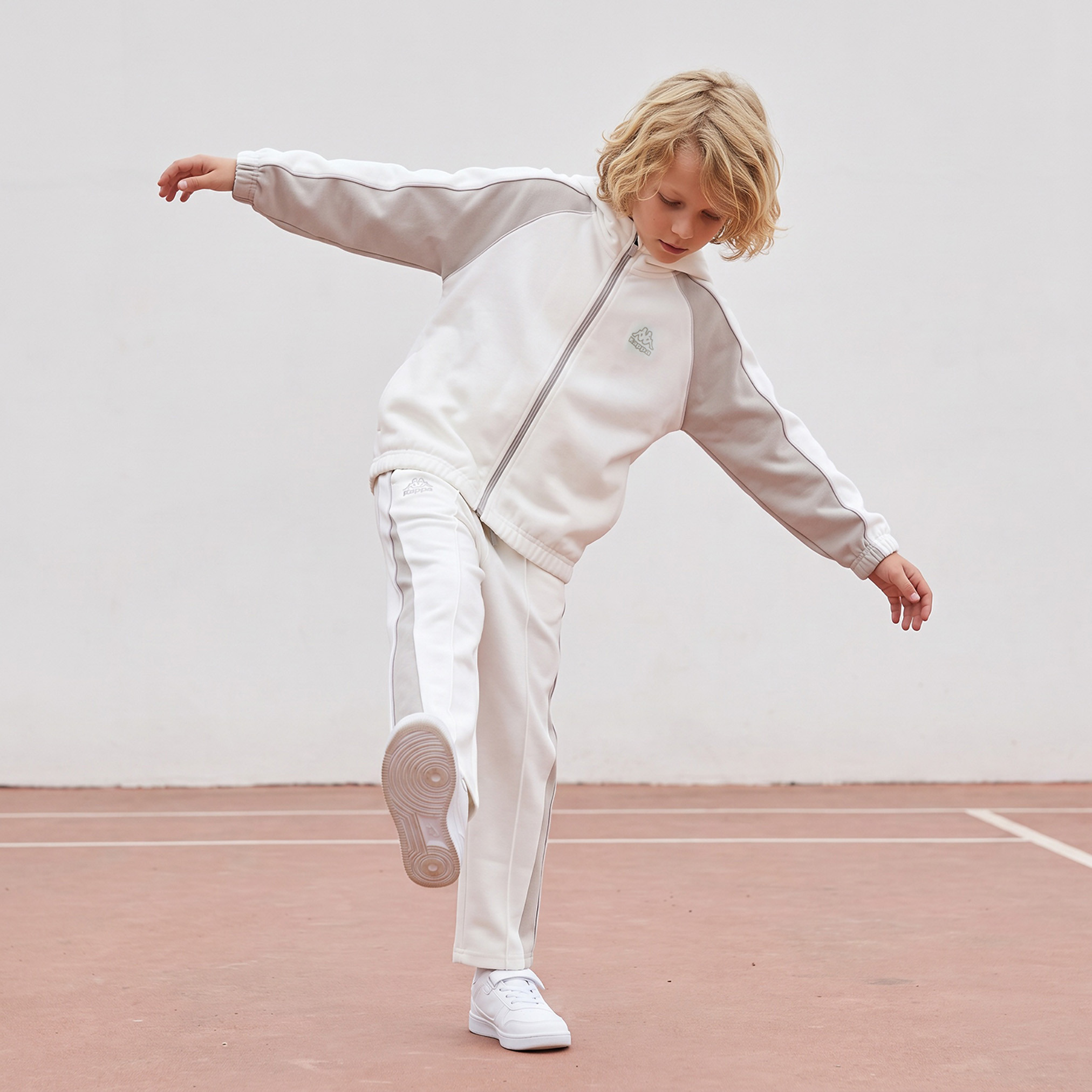 Kappa Hooded Neck Long Sleeves Hoodie and Track Pants Set with Drawstring Closure-boys-clothing-setsandcoords-image-1