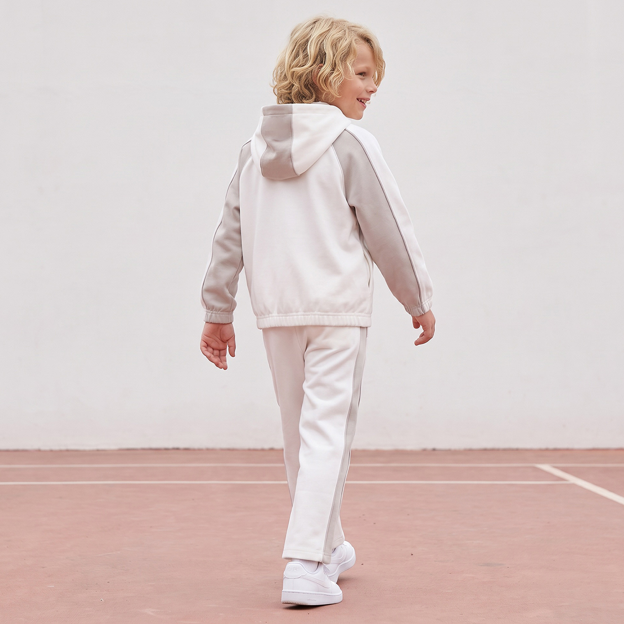 Kappa Hooded Neck Long Sleeves Hoodie and Track Pants Set with Drawstring Closure-boys-clothing-setsandcoords-image-2