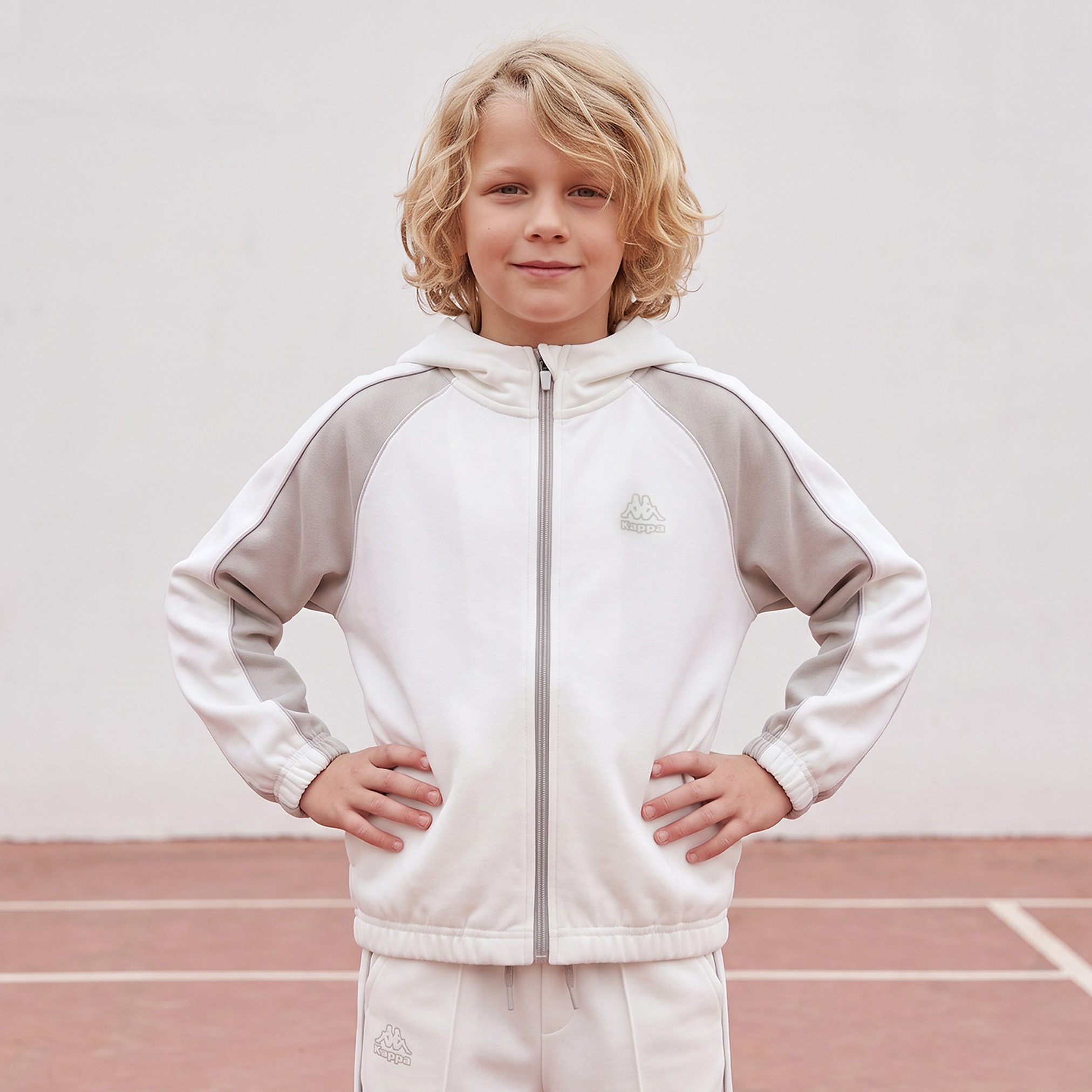 Kappa Hooded Neck Long Sleeves Hoodie and Track Pants Set with Drawstring Closure-boys-clothing-setsandcoords-image-3