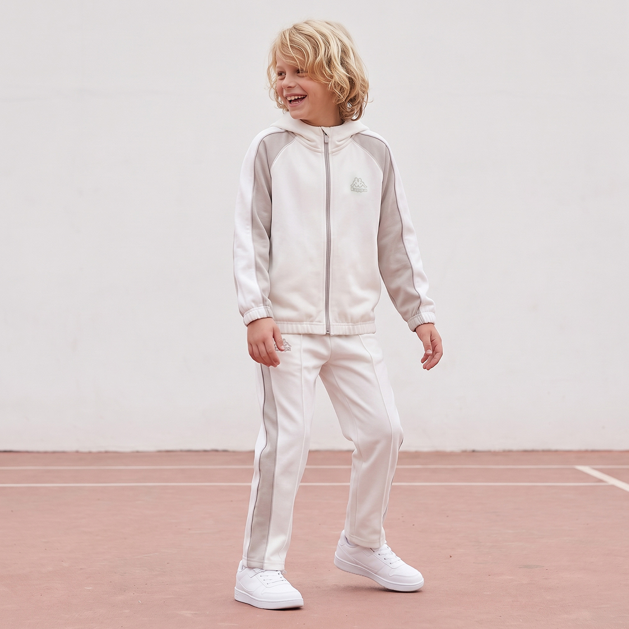 Kappa Hooded Neck Long Sleeves Hoodie and Track Pants Set with Drawstring Closure-boys-clothing-setsandcoords-image-5