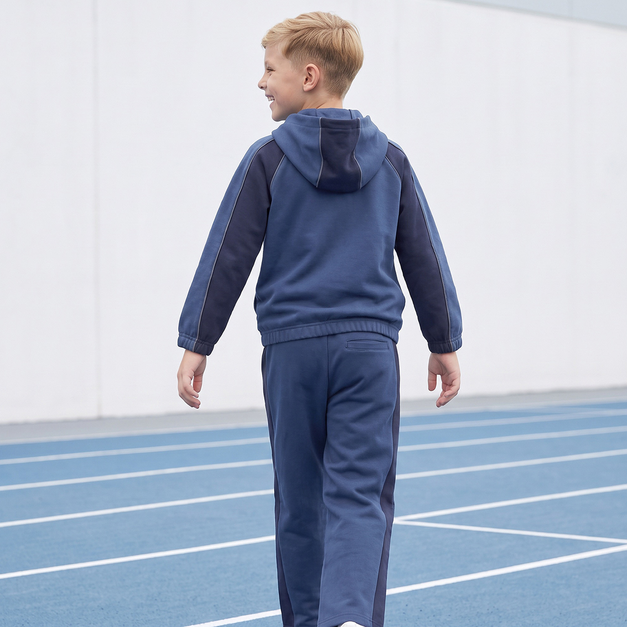 Kappa Hooded Neck Long Sleeves Hoodie and Track Pant Set with Drawstring Closure-boys-clothing-setsandcoords-image-2