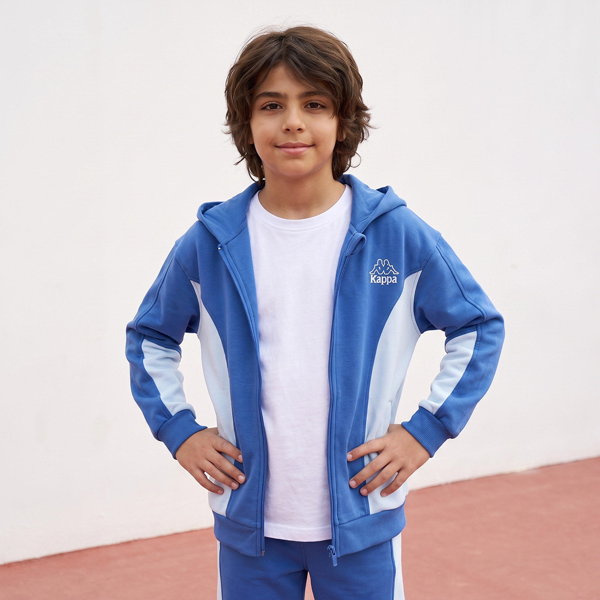 Kappa Hooded Neck Long Sleeves Hoodie and Joggers Set with Colourblock Panel-boys-clothing-setsandcoords-image-3