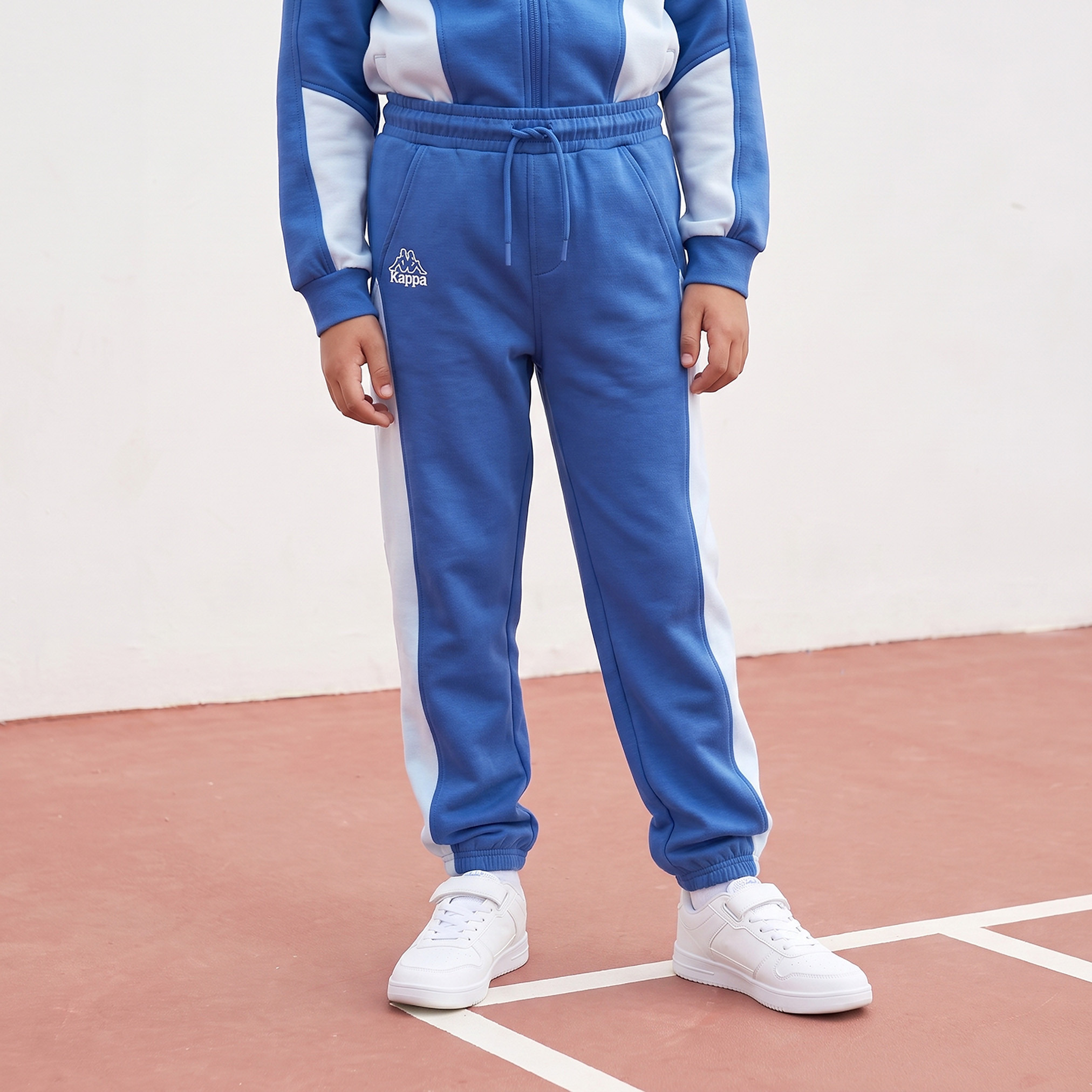 Kappa Hooded Neck Long Sleeves Hoodie and Joggers Set with Colourblock Panel-boys-clothing-setsandcoords-image-4