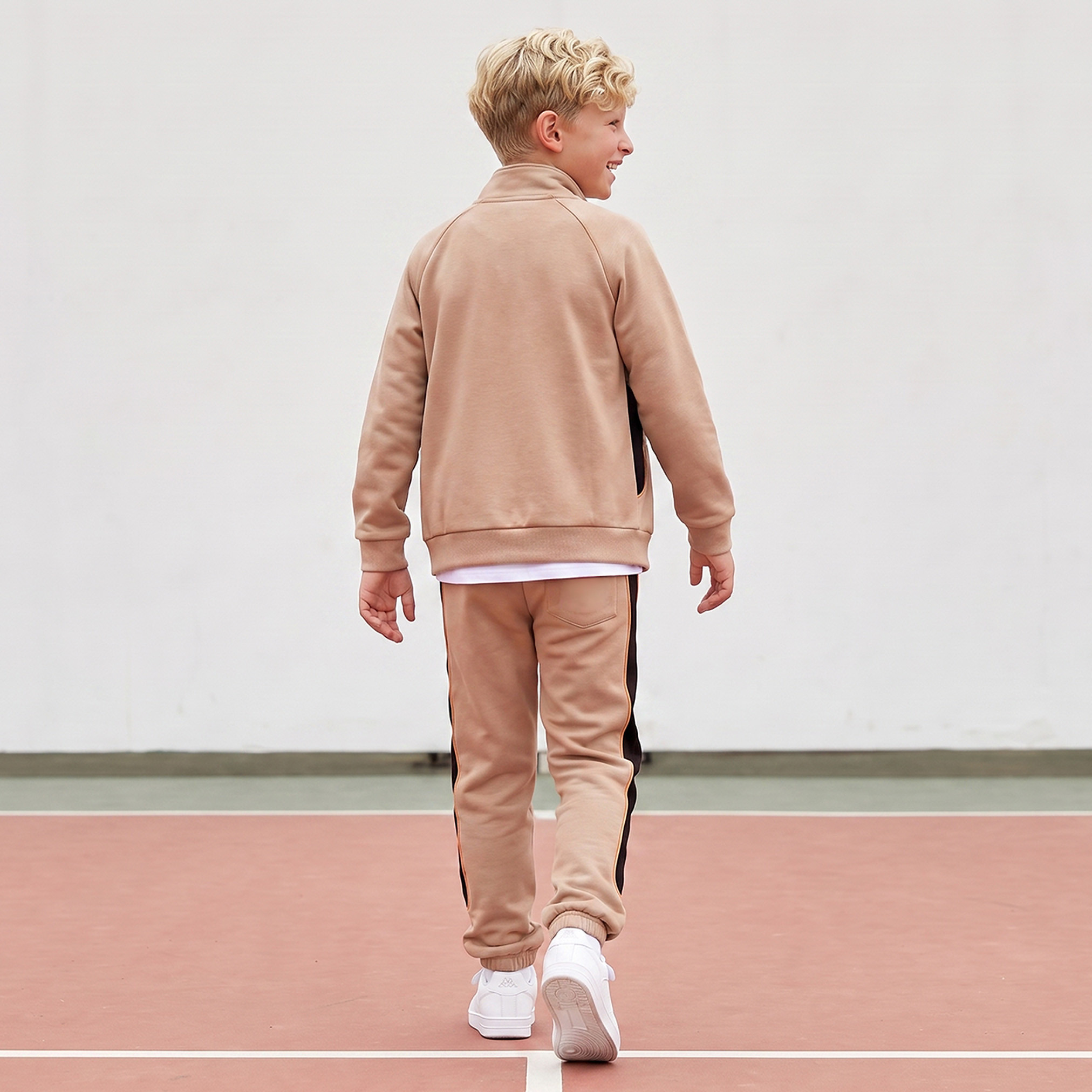 Kappa High Neck Long Sleeves Jacket and Joggers Set with Contrast Panels-boys-clothing-setsandcoords-image-4