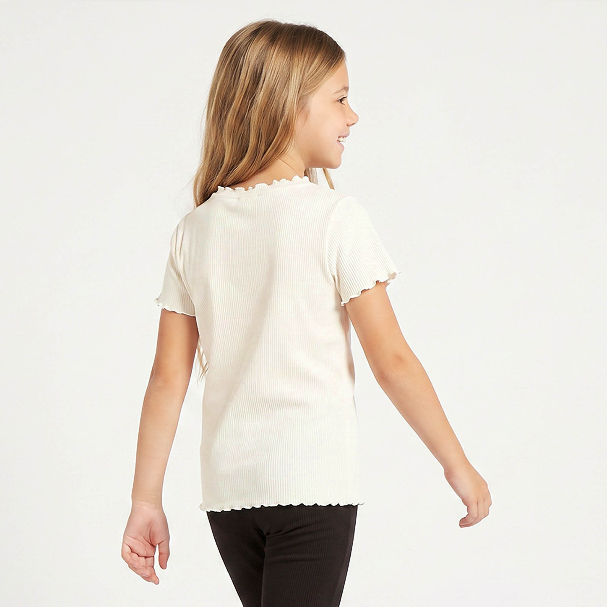 تيشيرت بياقة مستديرة وأكمام قصيرة وفيونكة مطرزة من جونيورز-girls-clothing-tshirts-image-3