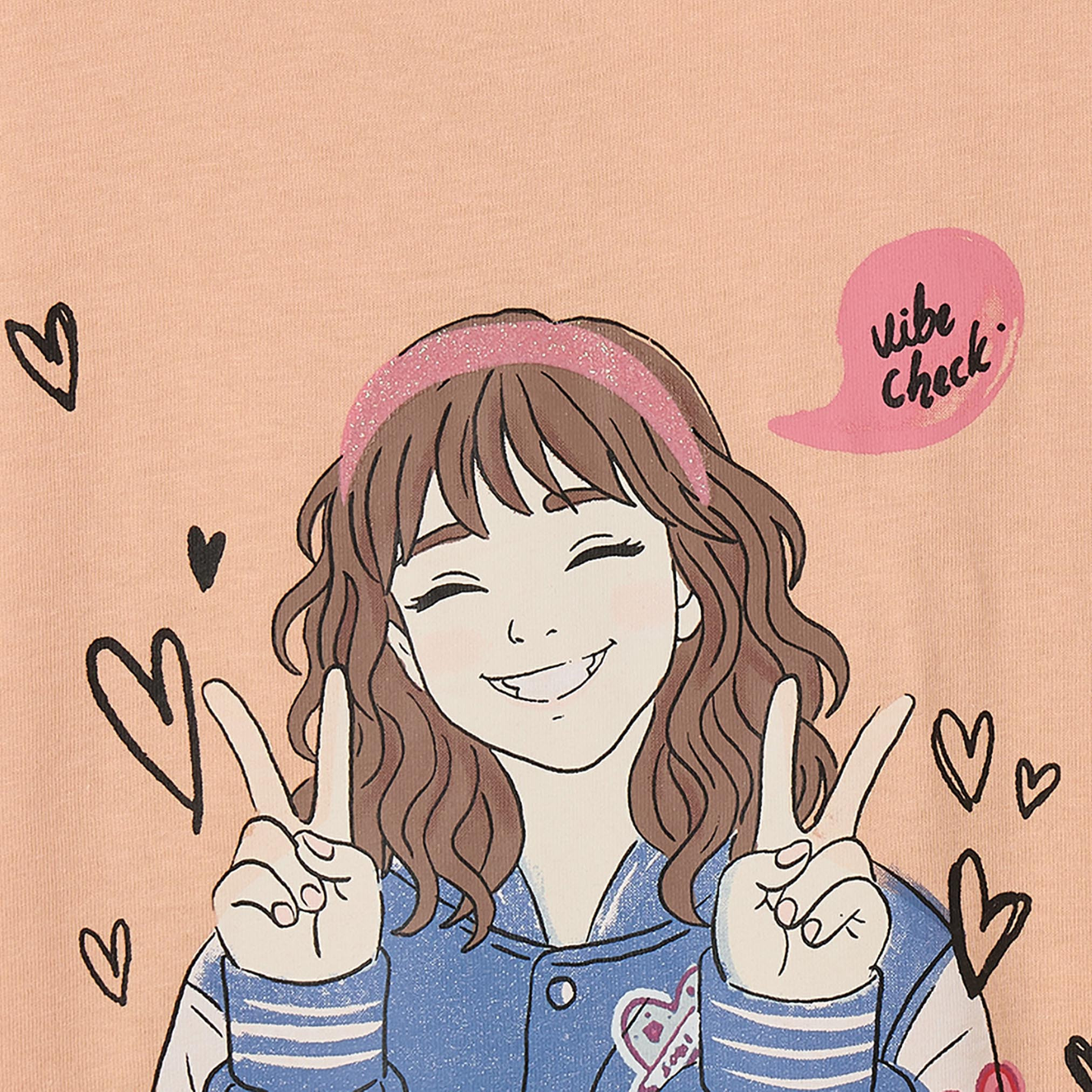 Lee Cooper Crew Neck Short Sleeves T-shirt with Graphic Print-girls-clothing-tshirts-image-4