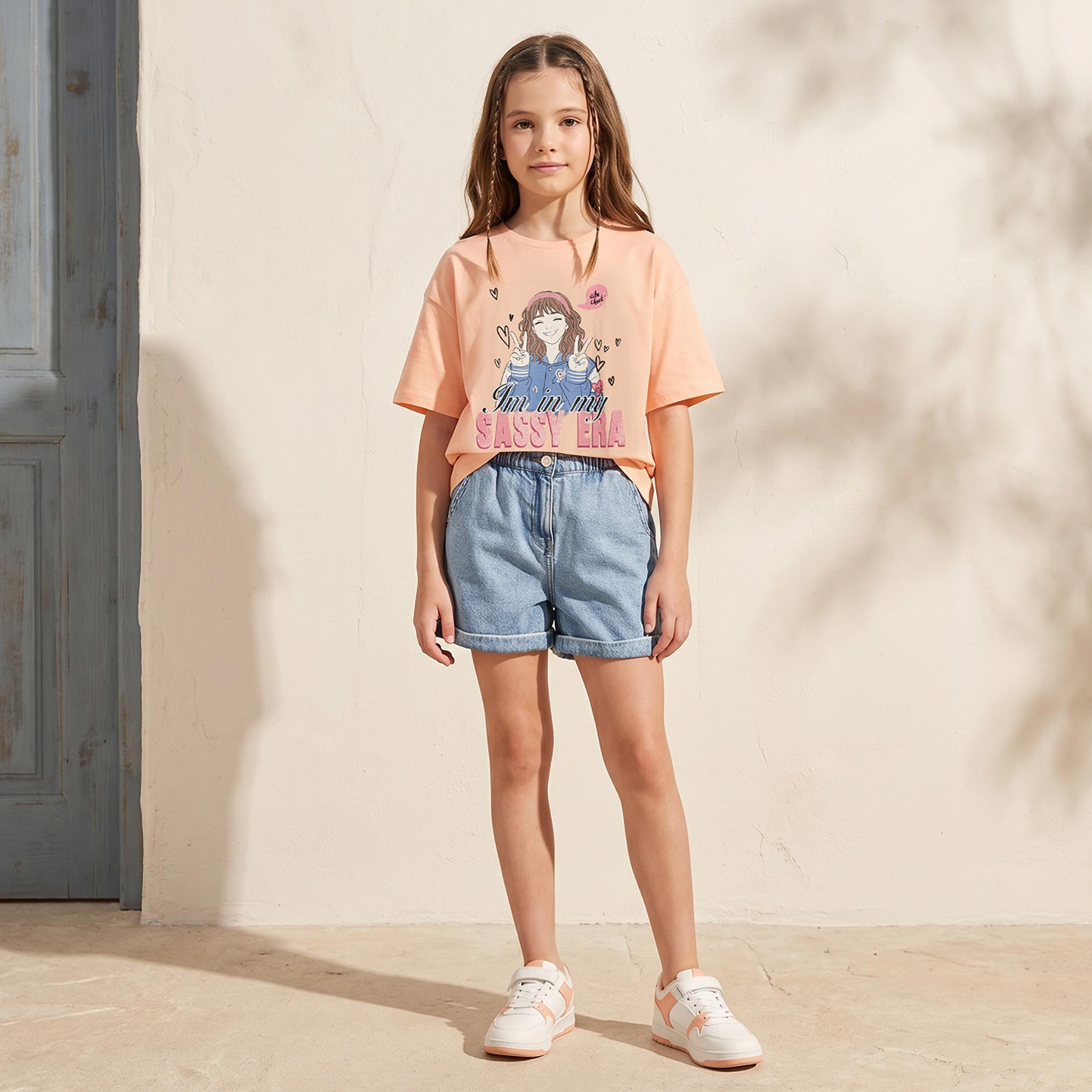 Lee Cooper Crew Neck Short Sleeves T-shirt with Graphic Print-girls-clothing-tshirts-image-5
