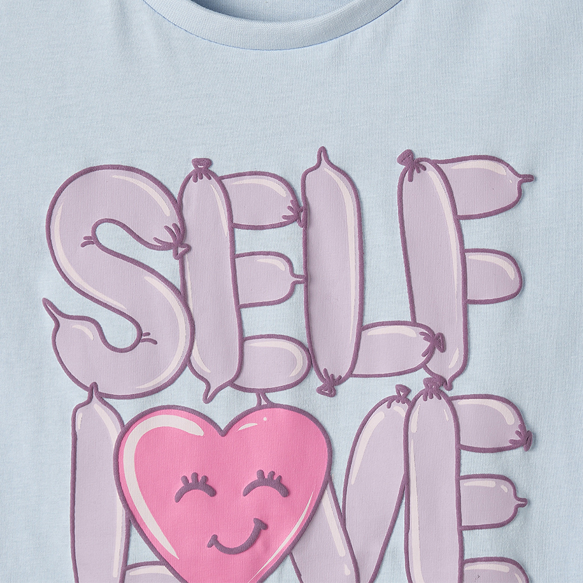 Juniors Round Neck Short Sleeve T-shirt with Slogan Print-girls-clothing-tshirts-image-4