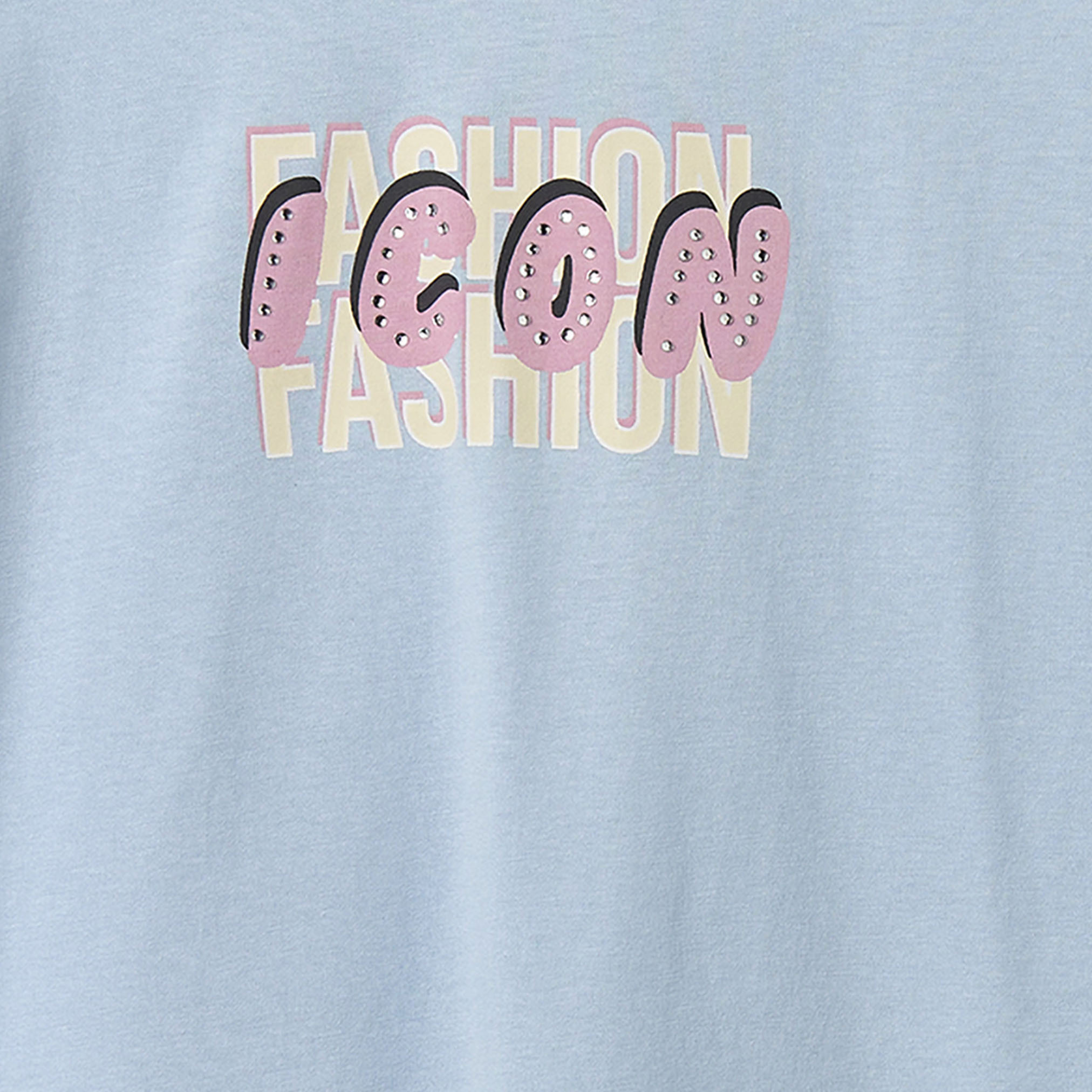 تيشيرت بياقة دائرية وأكمام قصيرة بطبعة جرافيك من جونيورز-girls-clothing-tshirts-image-4