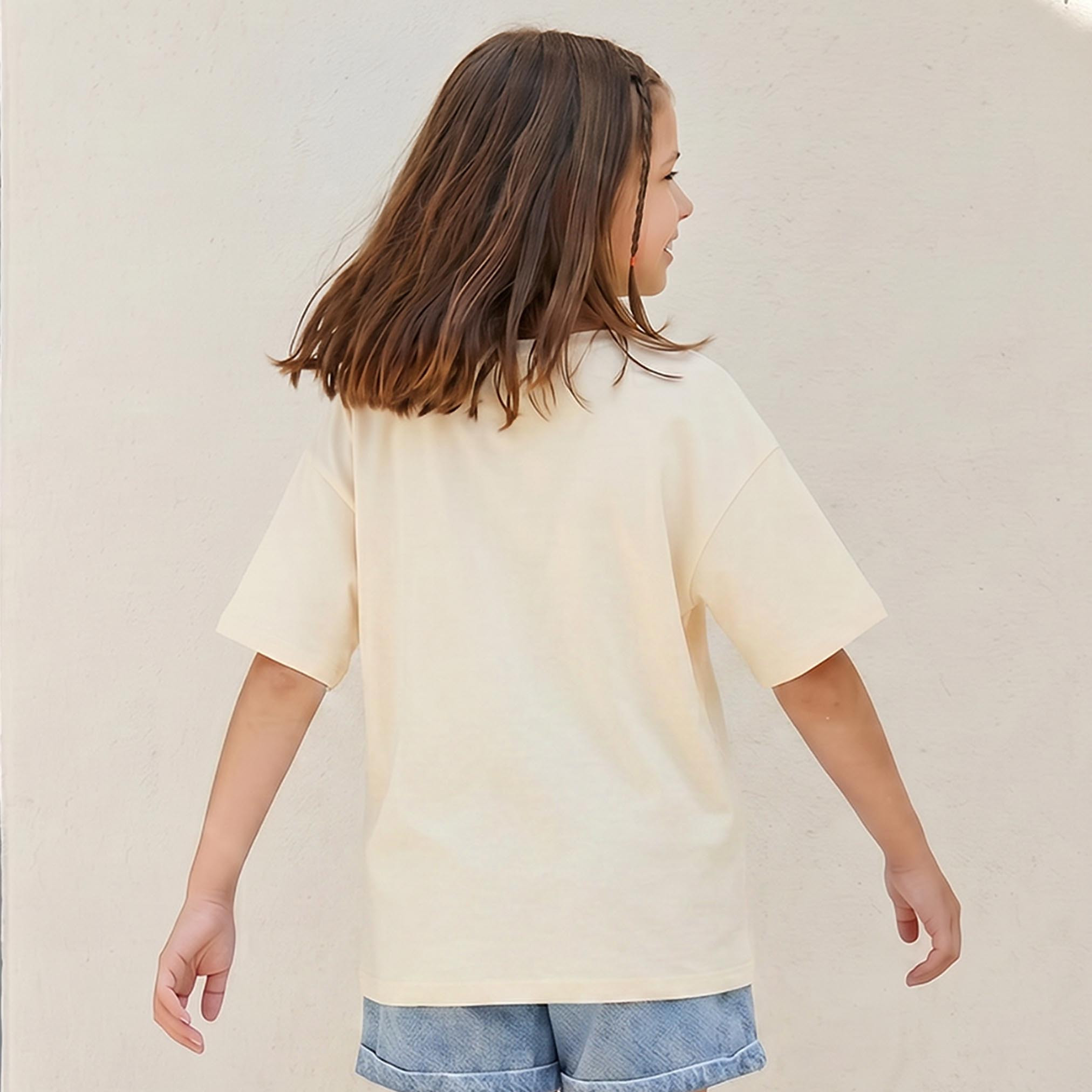 Juniors Crew Neck Short Sleeves T-shirt with Graphic Print-girls-clothing-tshirts-image-3