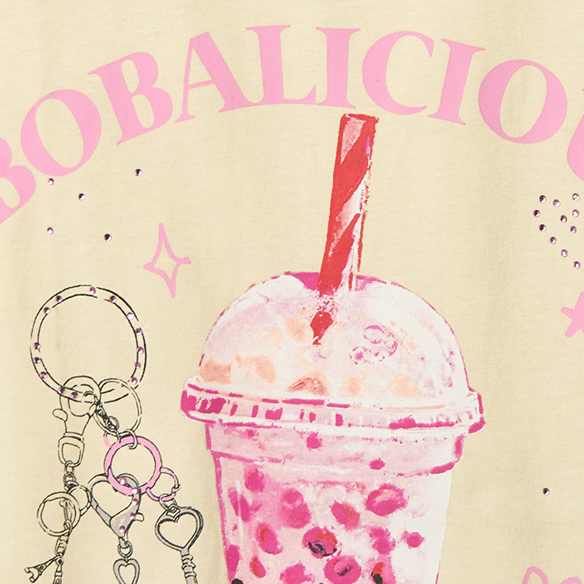 تيشيرت بياقة ضيقة وأكمام قصيرة وطبعات جرافيك من جونيورز-girls-clothing-tshirts-image-6