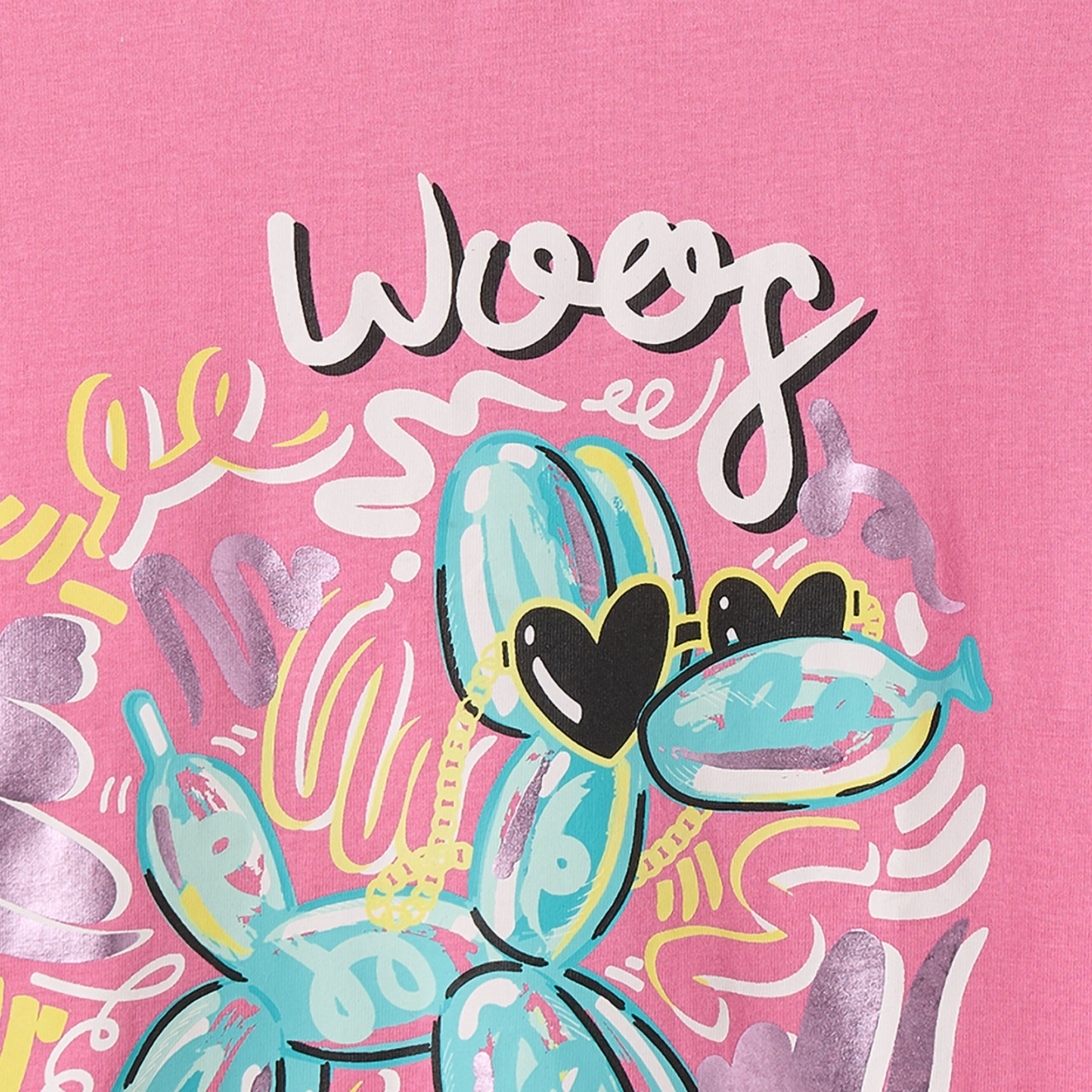 Juniors Crew Neck Short Sleeves T-shirt with Graphic Print-girls-clothing-tshirts-image-5