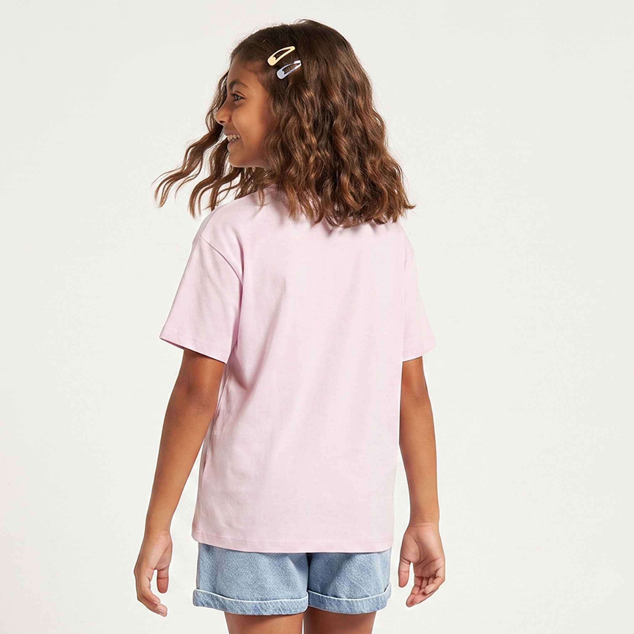 Juniors Crew Neck Short Sleeves T-shirt with Typography Print-girls-clothing-tshirts-image-2