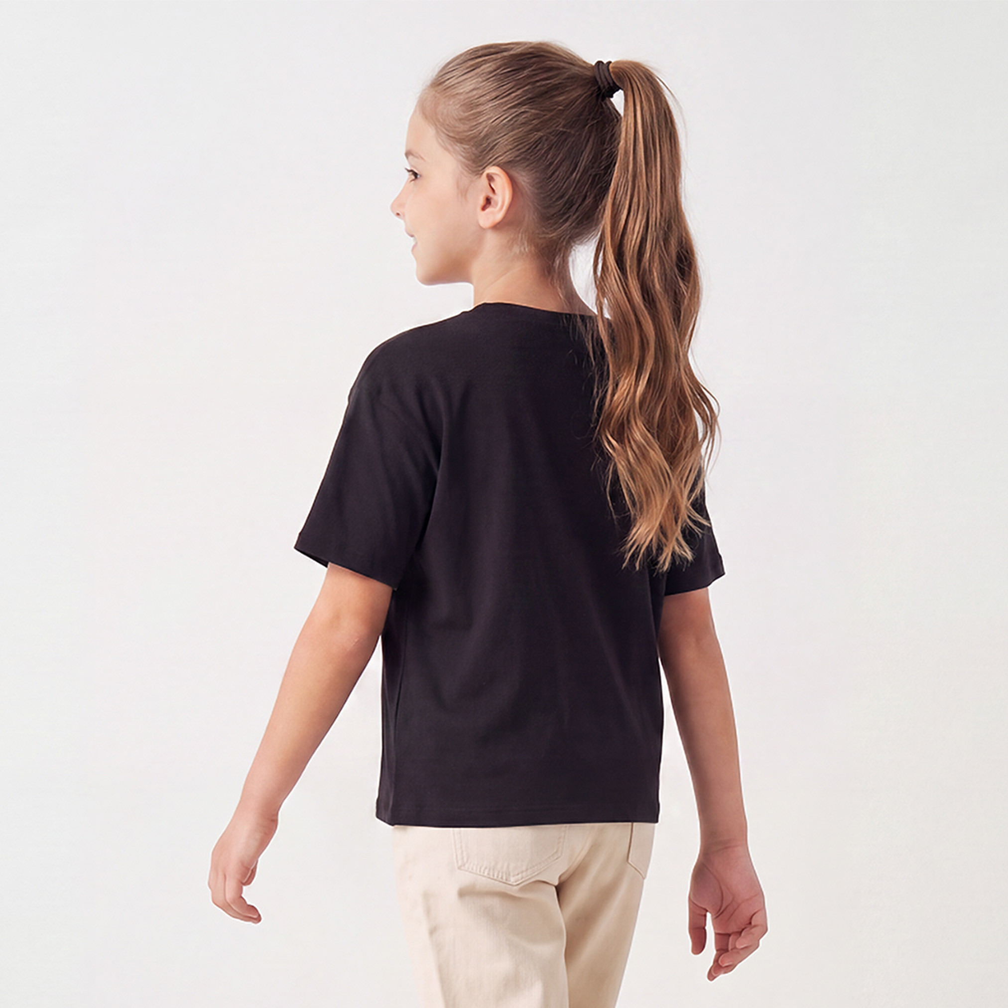 Juniors Crew Neck Short Sleeves T-shirt with Varsity Print-girls-clothing-tshirts-image-3