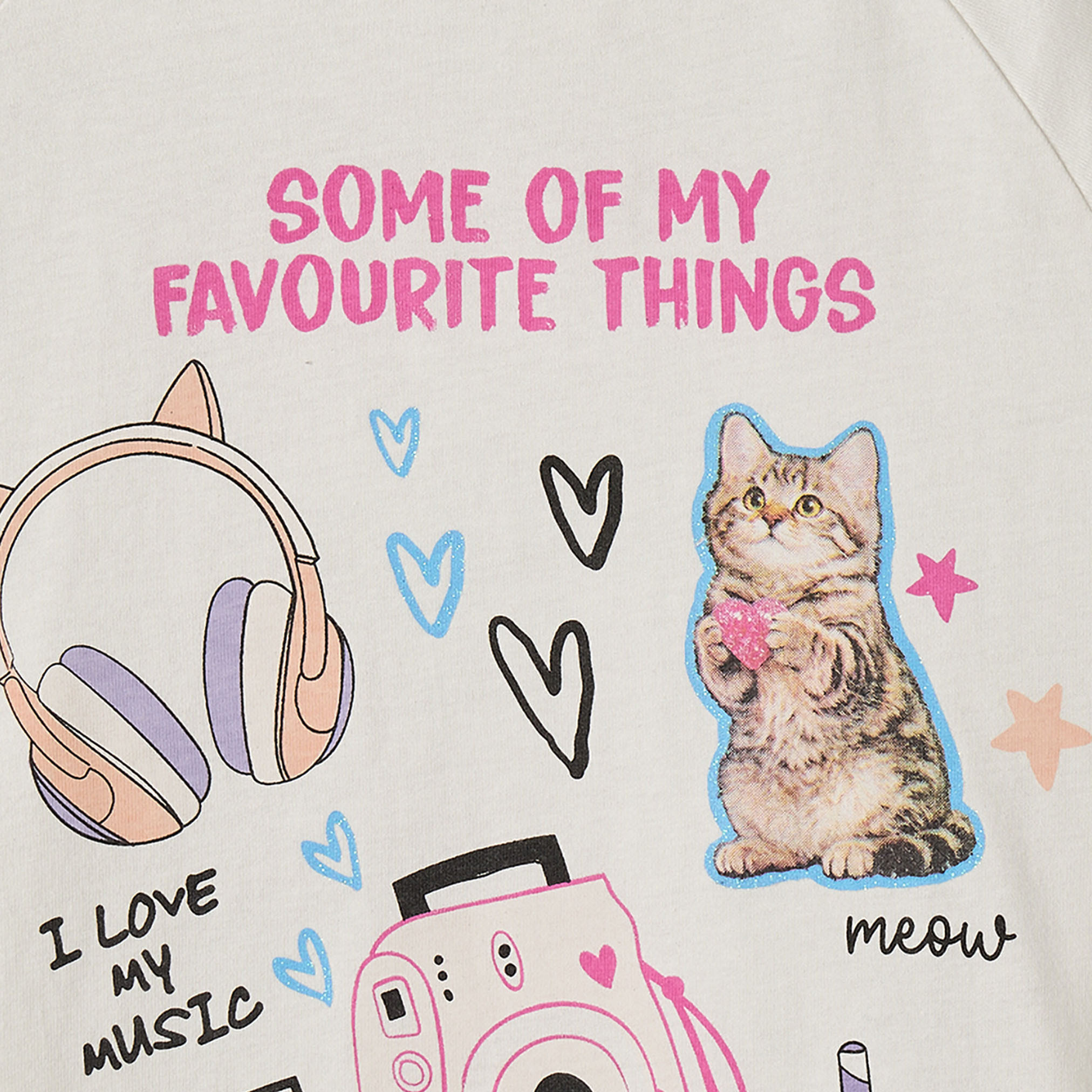 Juniors Crew Neck Long Sleeves T-shirt with Graphic Print-girls-clothing-tshirts-image-6