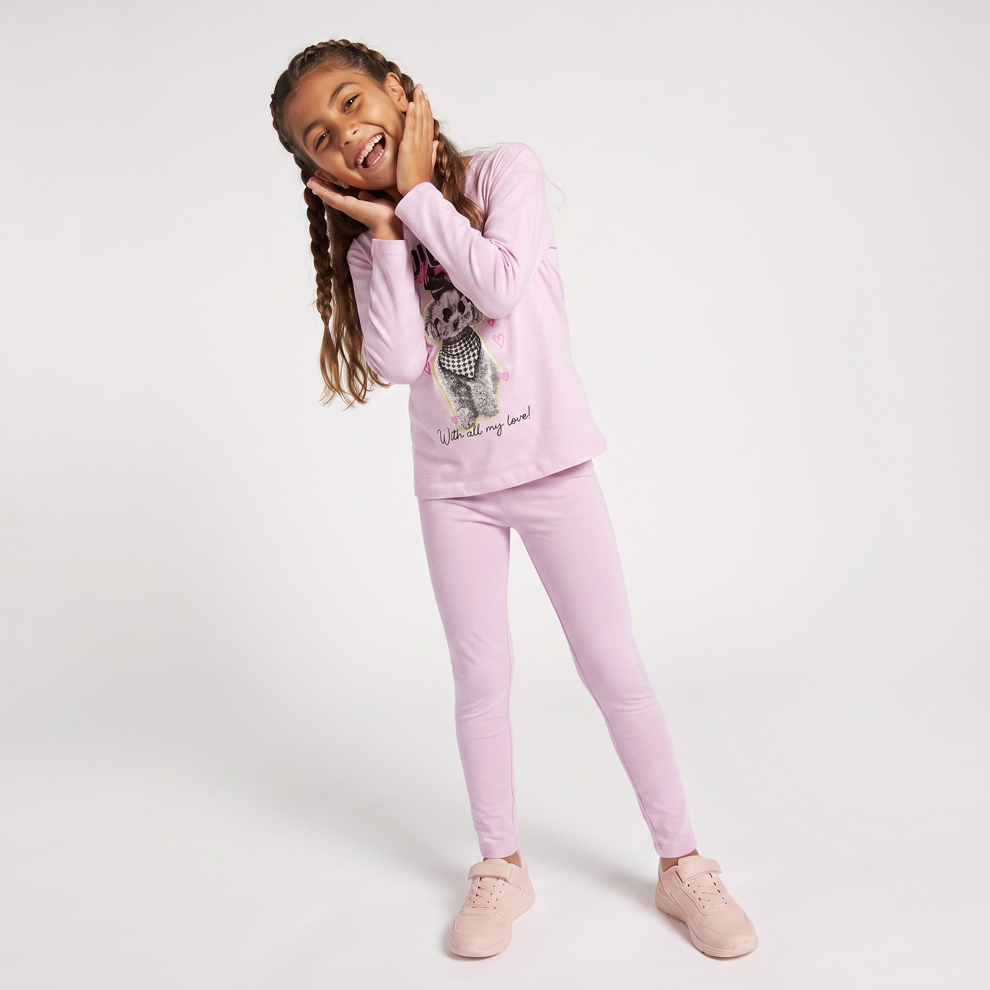 تيشيرت بياقة ضيقة وأكمام طويلة وطبعات من جونيورز-girls-clothing-tshirts-image-6