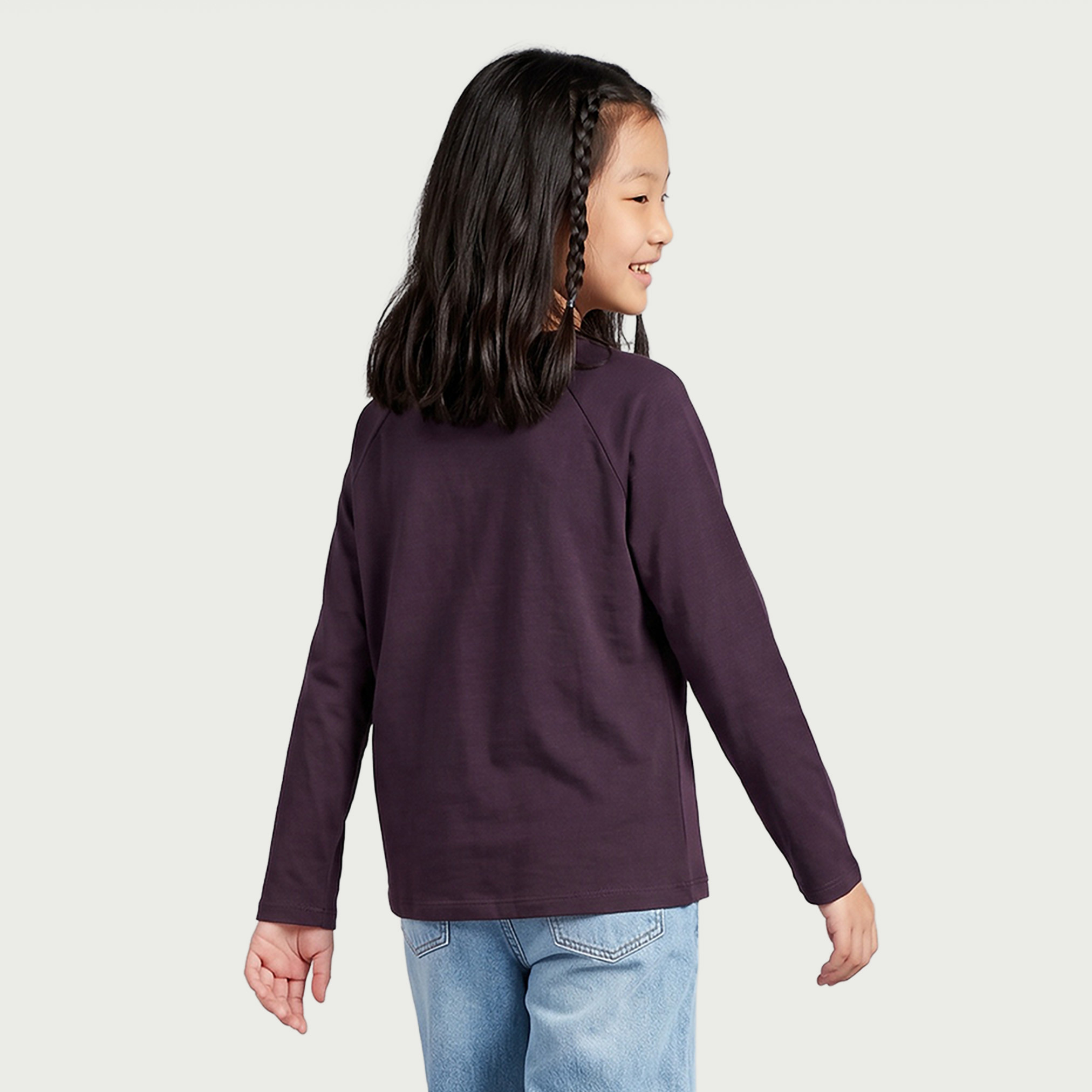 Juniors Crew Neck Long Sleeves T-shirt with Slogan Print-girls-clothing-tshirts-image-3
