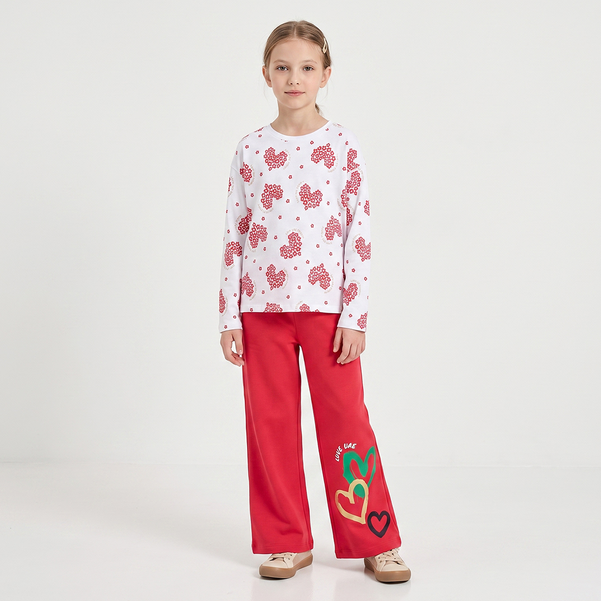 تيشيرت بياقة ضيقة وأكمام طويلة وطبعات من جونيورز-girls-clothing-tshirts-image-2