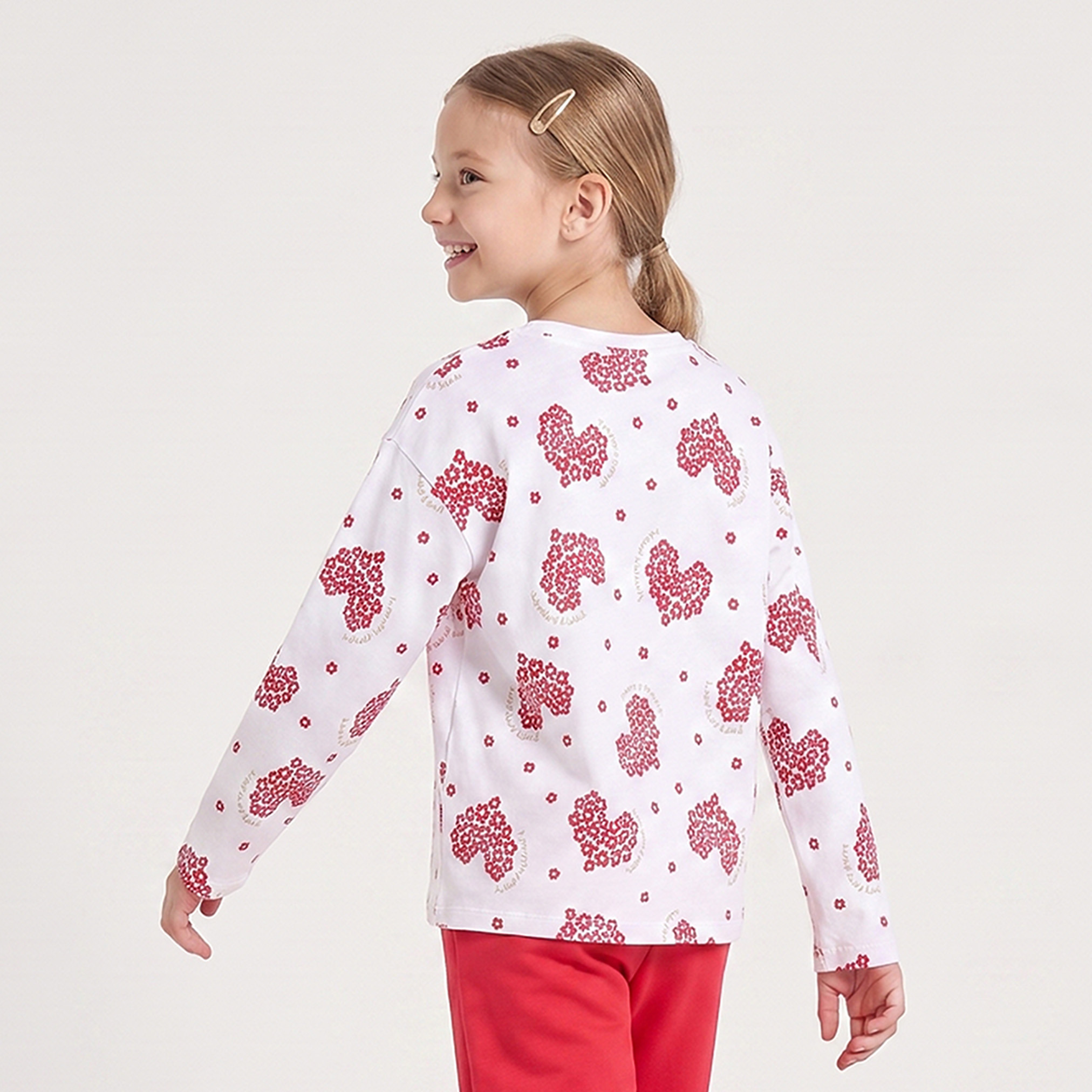 تيشيرت بياقة ضيقة وأكمام طويلة وطبعات من جونيورز-girls-clothing-tshirts-image-3