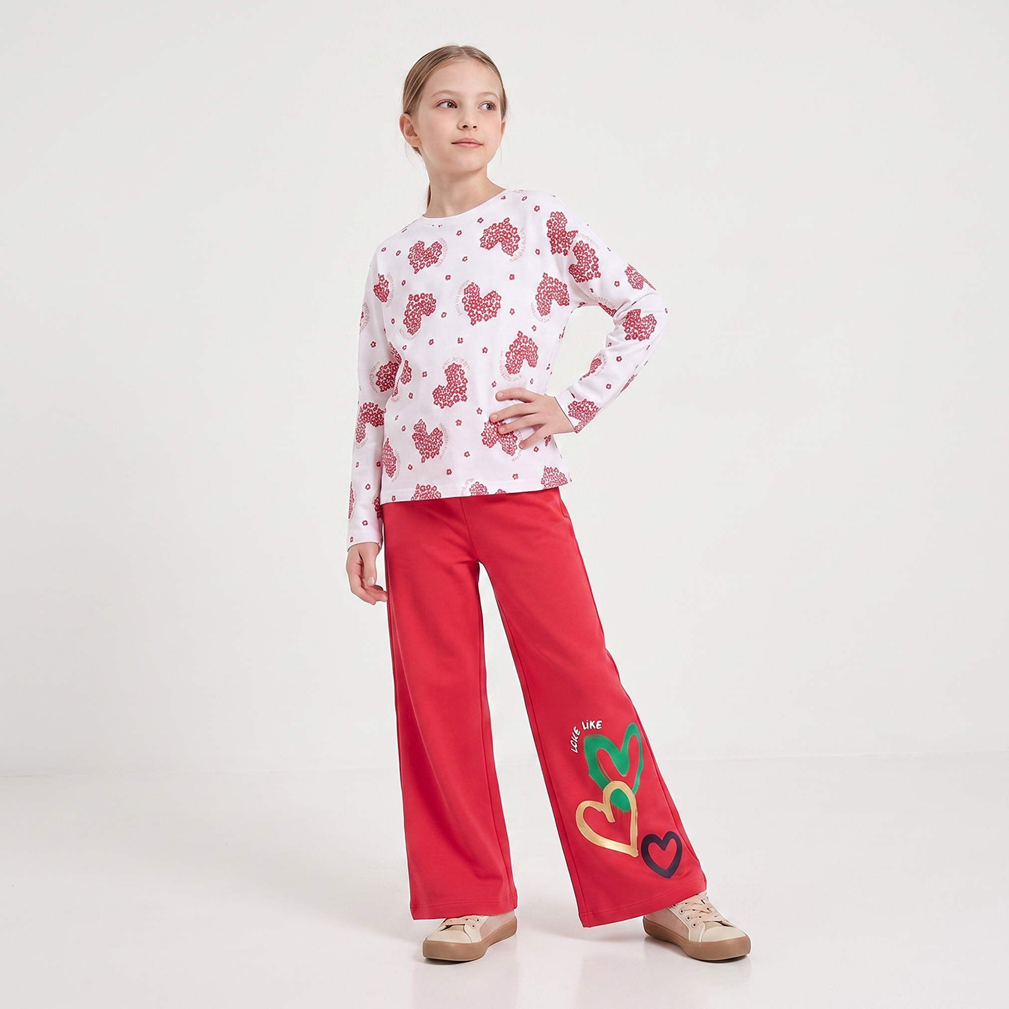 تيشيرت بياقة ضيقة وأكمام طويلة وطبعات من جونيورز-girls-clothing-tshirts-image-6