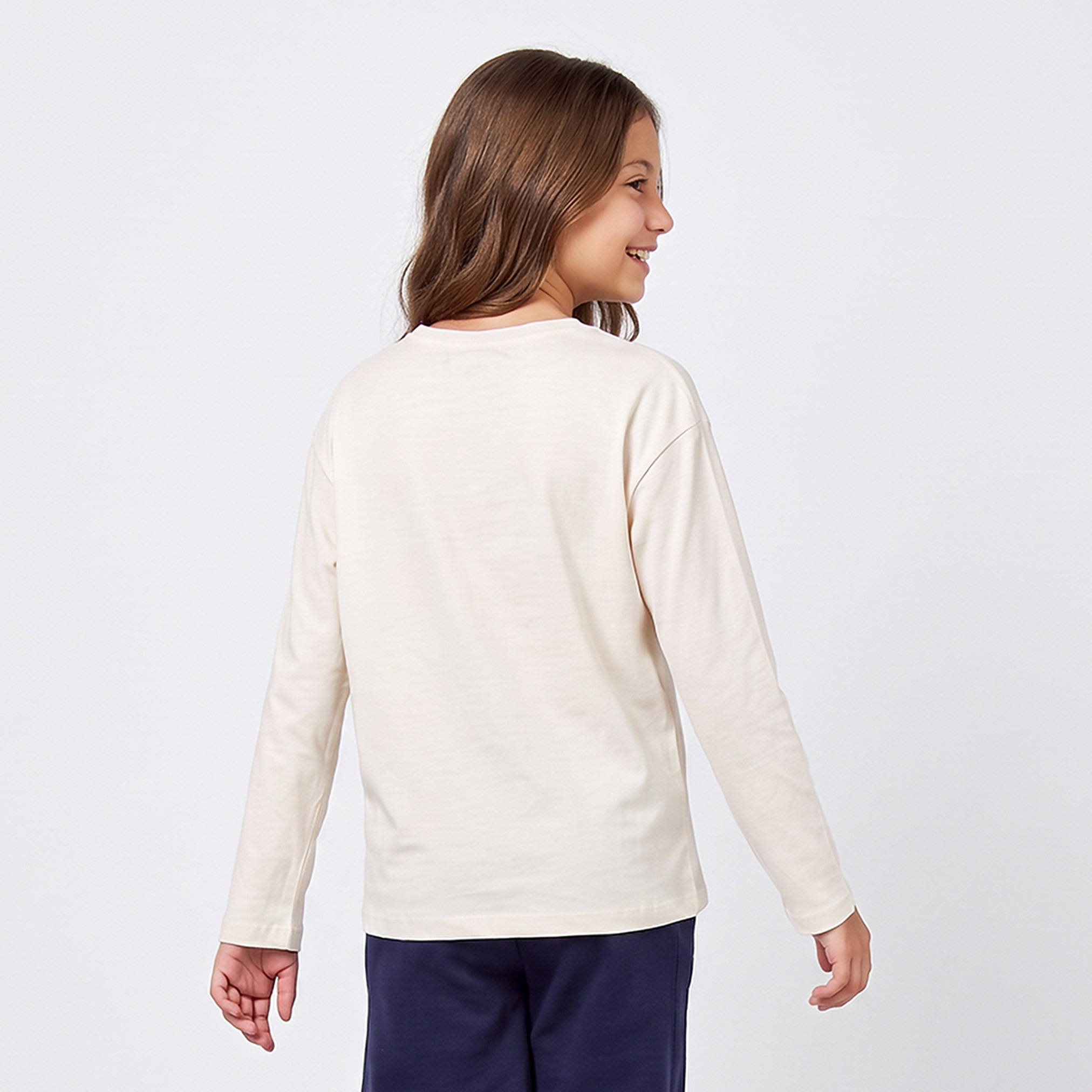 تيشيرت بأكمام طويلة وياقة ضيقة وطبعات باريس من جونيورز-girls-clothing-tshirts-image-2