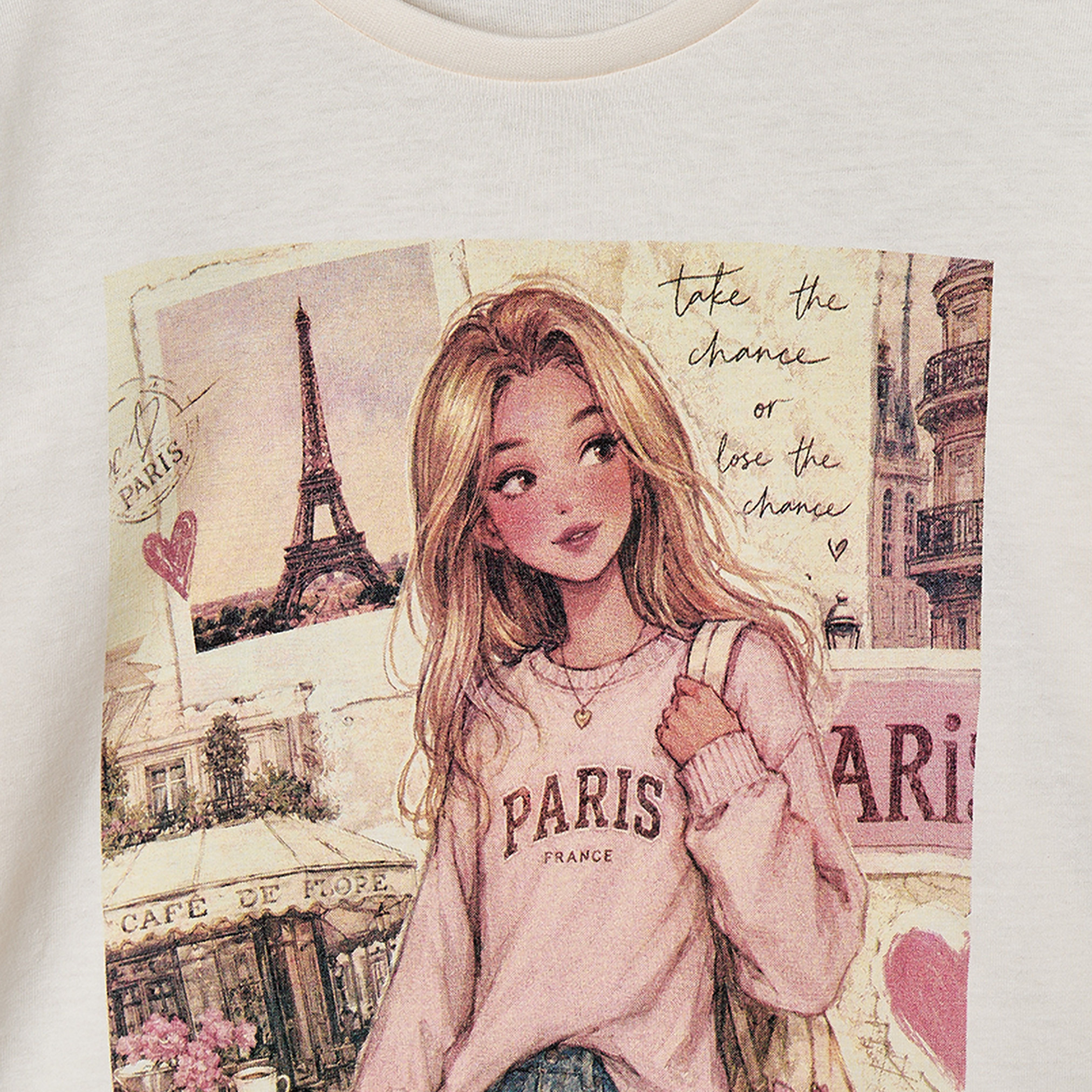 تيشيرت بأكمام طويلة وياقة ضيقة وطبعات باريس من جونيورز-girls-clothing-tshirts-image-5